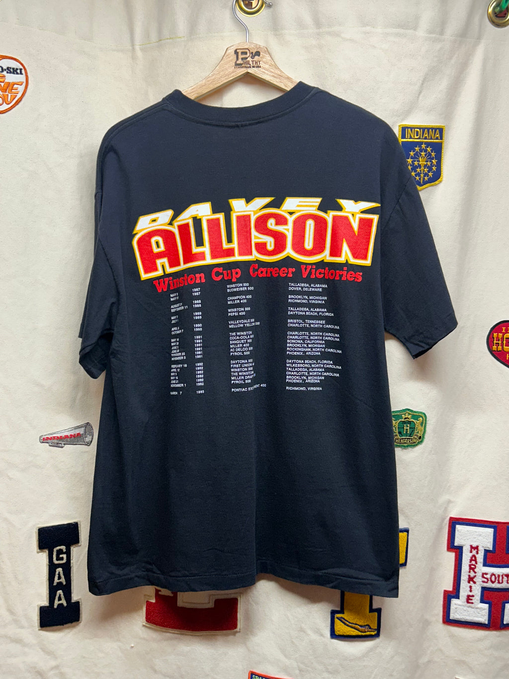 Vintage 90's Davey Allison 1961-1993 Winston Cup Nascar Black T-Shirt: L