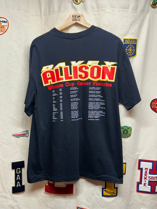 Vintage 90's Davey Allison 1961-1993 Winston Cup Nascar Black T-Shirt: L