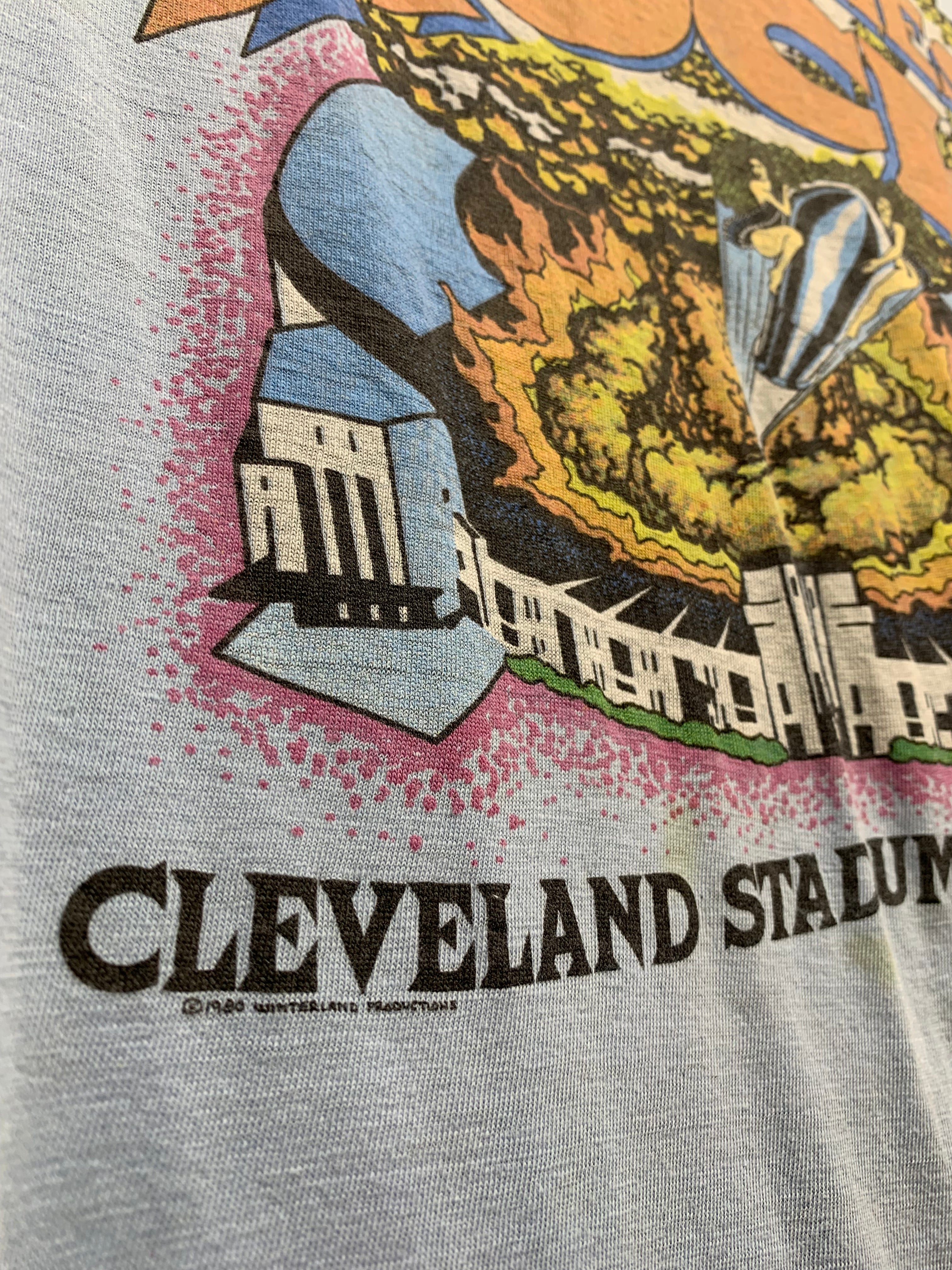 Vintage 1980 World Series Of Rock Cleveland Stadium Def Leppard Bob Seger Large Shirt