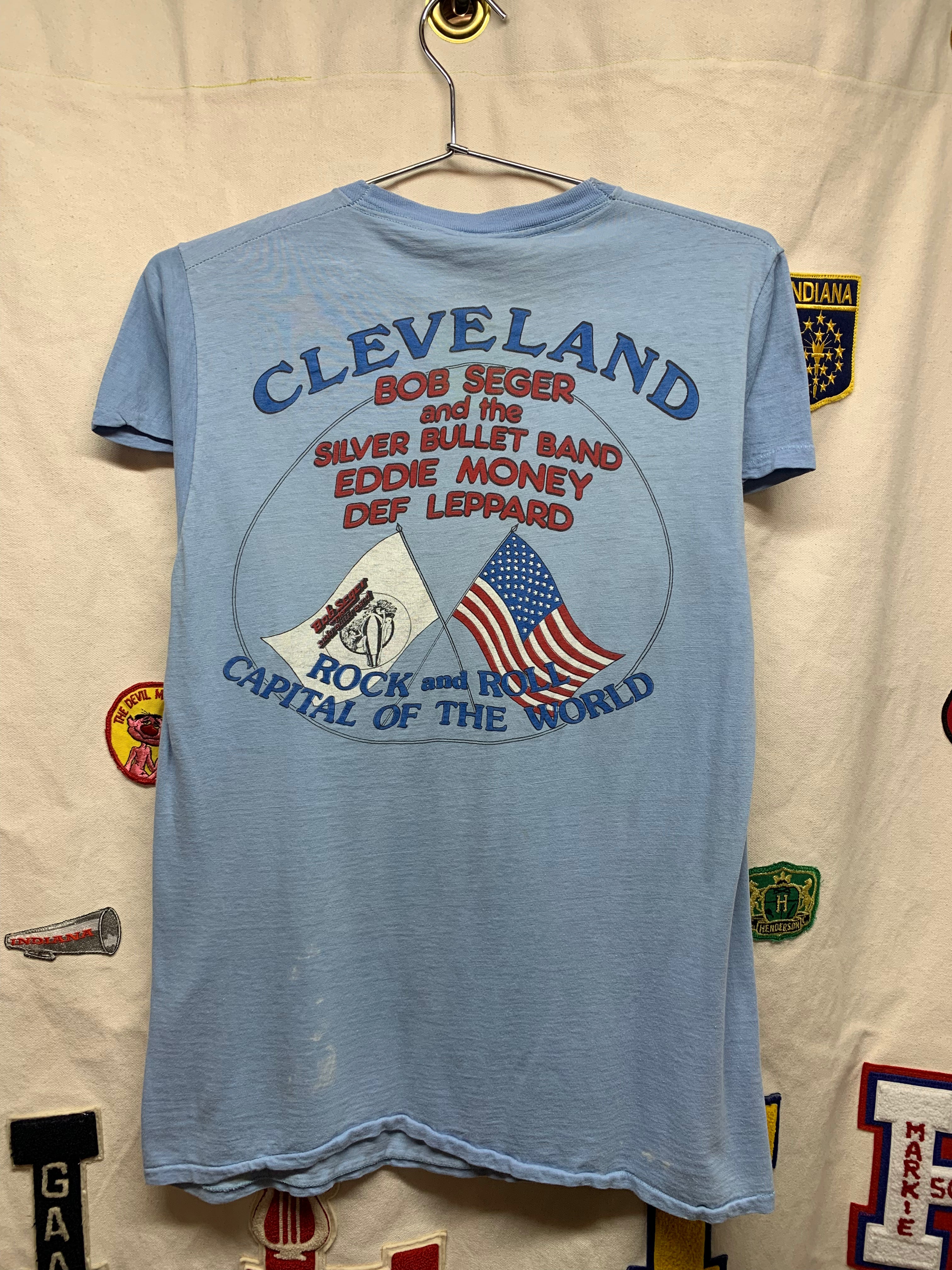 Vintage 1980 World Series Of Rock Cleveland Stadium Def Leppard Bob Seger Large Shirt