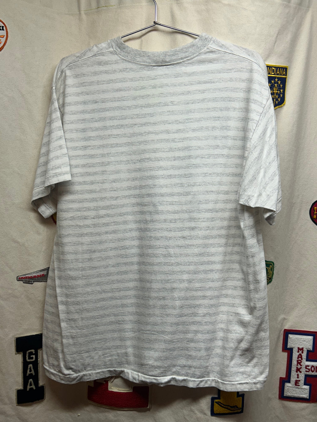 Vintage Elvis Presley Stripped 1988 Grey T-Shirt: L