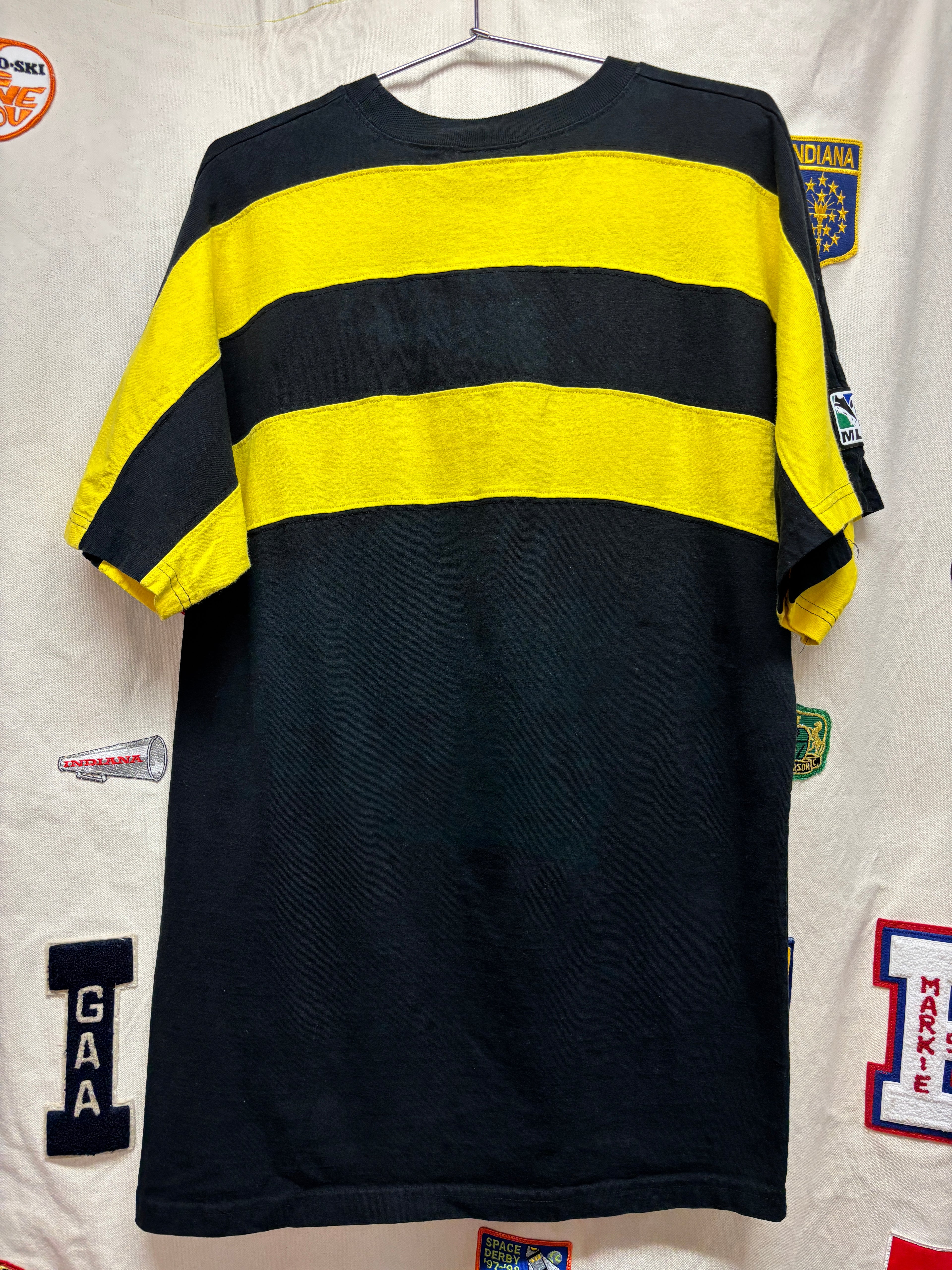 Vtg Columbus Crew MLS Soccer Jersey Adidas Stripe T-Shirt: Medium