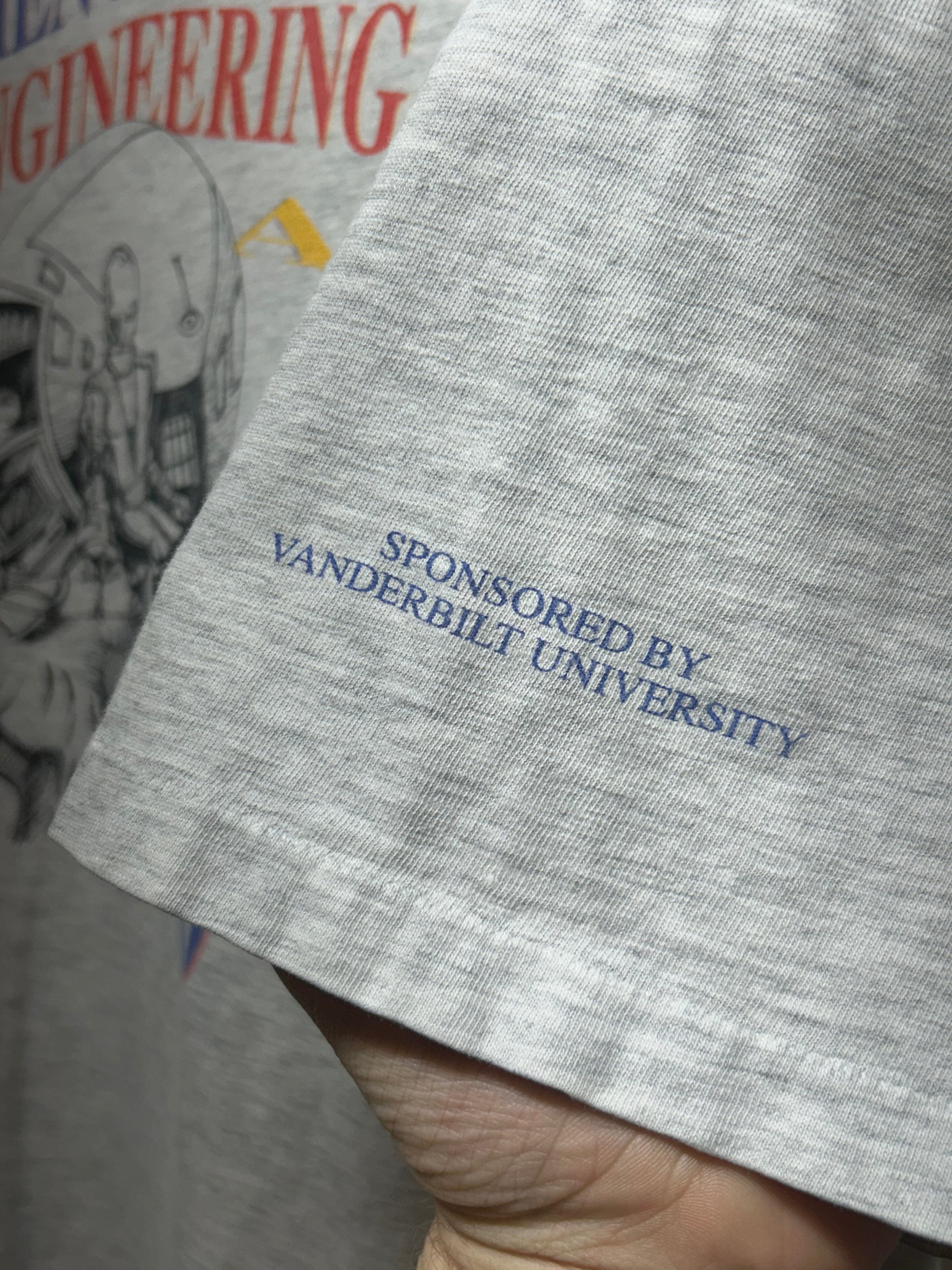 Vintage Middle Tennessee Science Engineering 1995 Vanderbilt Grey T-Shirt: XL