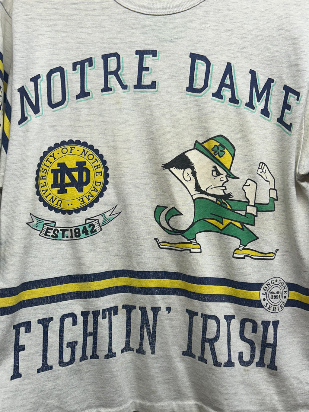Vintage Notre Dame Long Gone Football History T-Shirt: XL