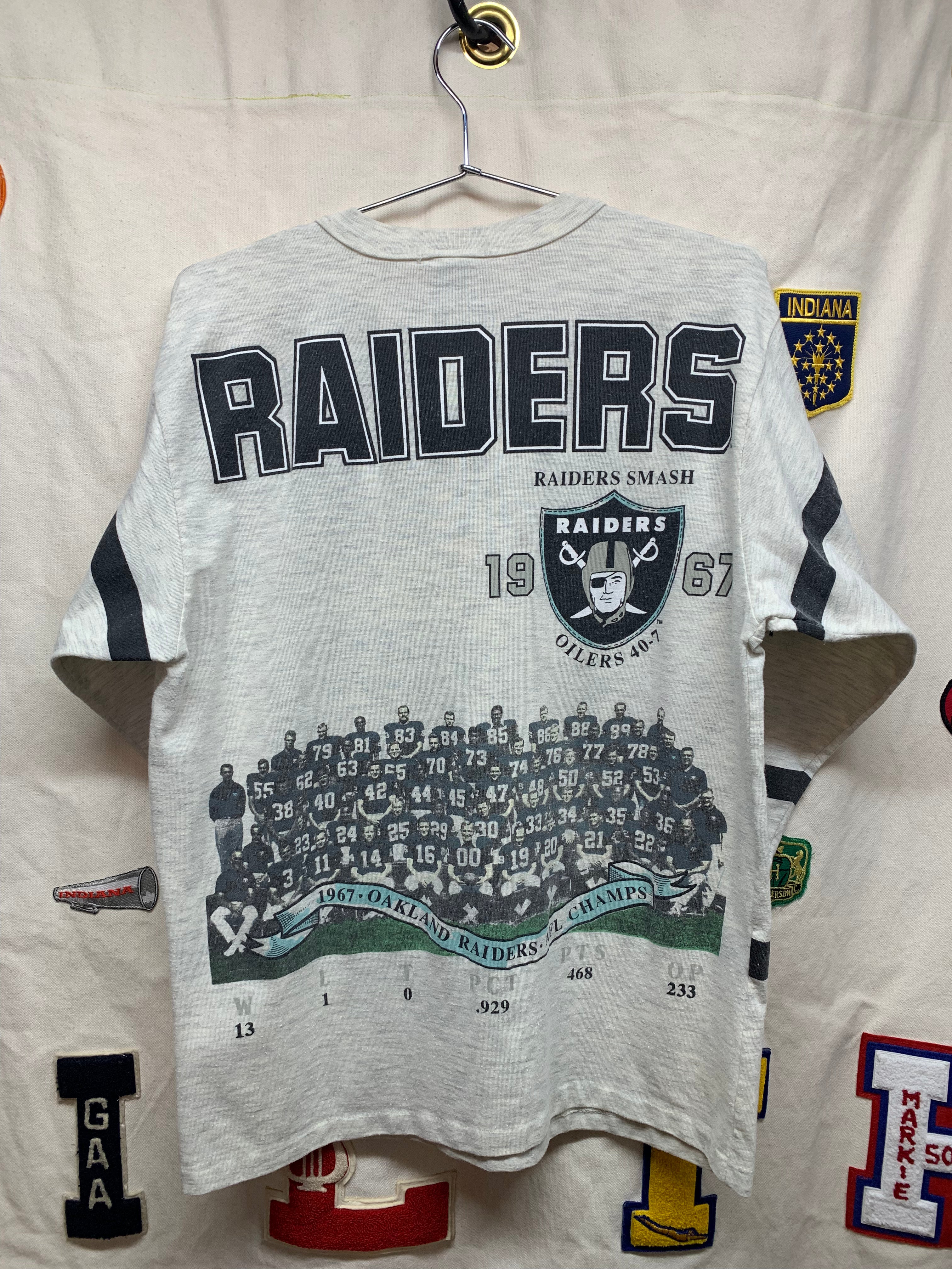 Vintage Long Gone Oakland Raiders Las Vegas NFL Football 3/4 Sleeve Shirt: Large/Medium