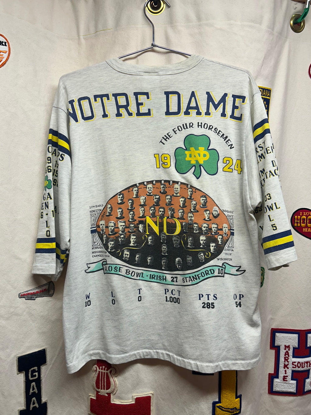 Vintage Notre Dame Long Gone Football History T-Shirt: XL
