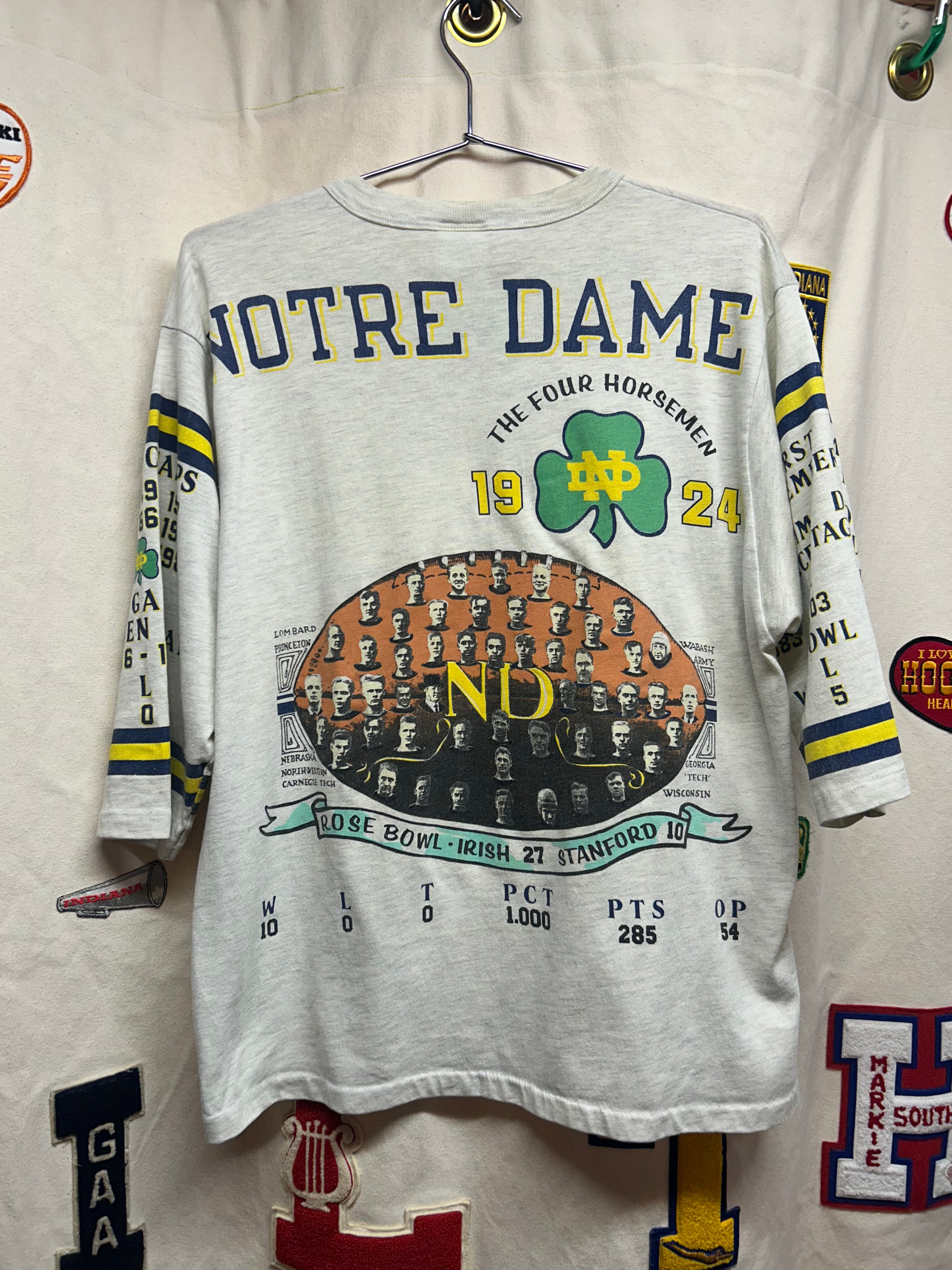 Vintage Notre Dame Long Gone Football History T-Shirt: XL