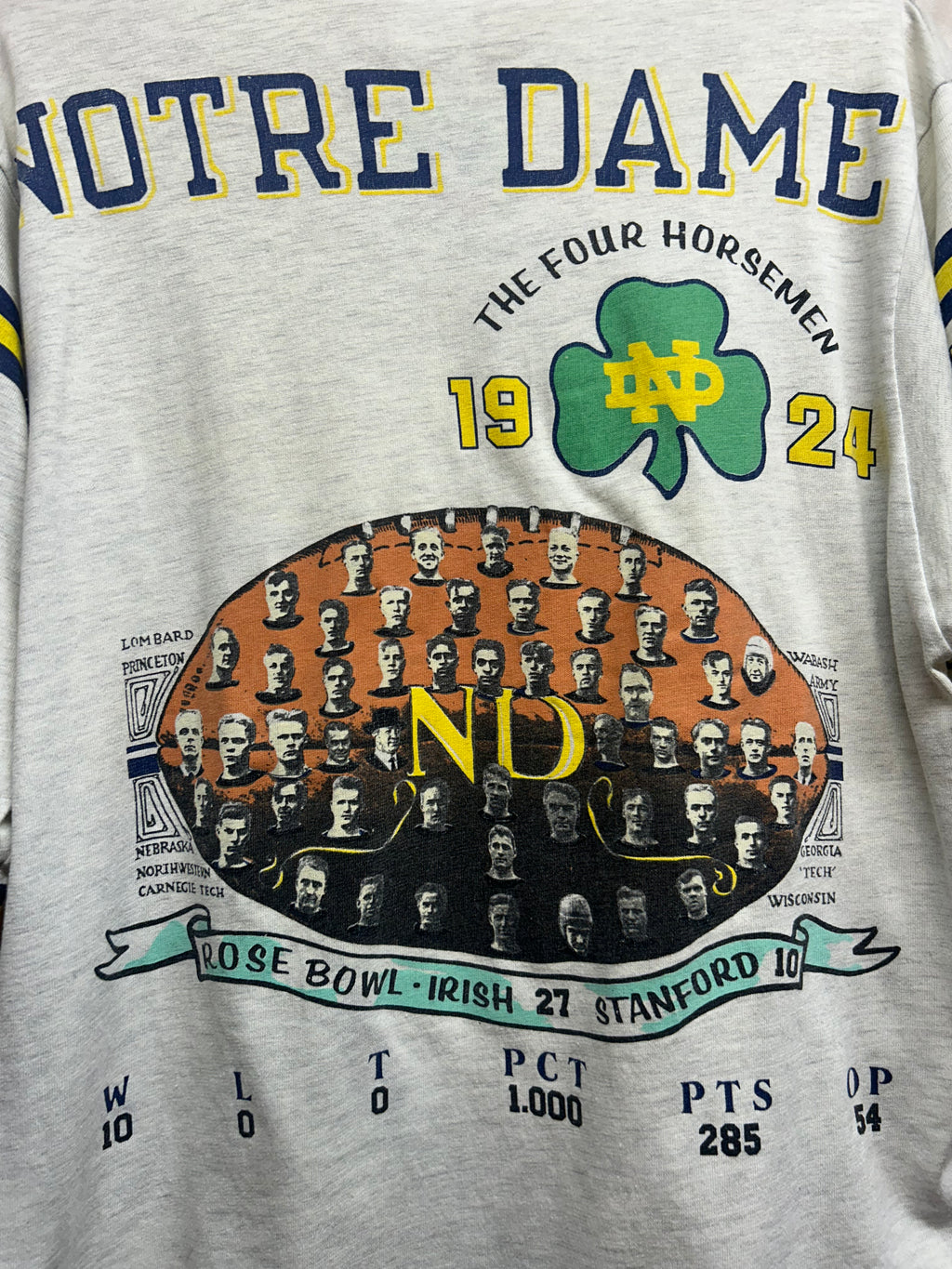 Vintage Notre Dame Long Gone Football History T-Shirt: XL