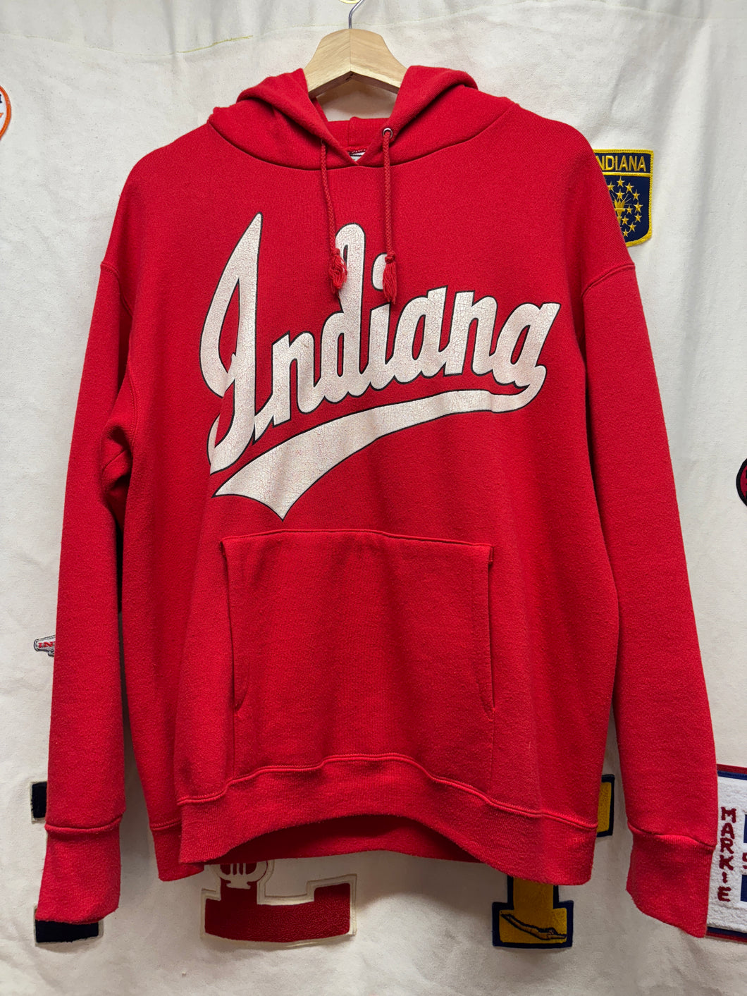 Vtg Indiana University Hoosiers Galt Sand Script Hoodie: L