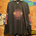 Vintage Medieval Dragon and Sword Graphic Long Sleeve Shirt: M