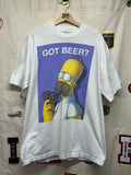 Vintage 1995 The Simpsons "Got Beer?" Homer J. Simpson White T-Shirt: L