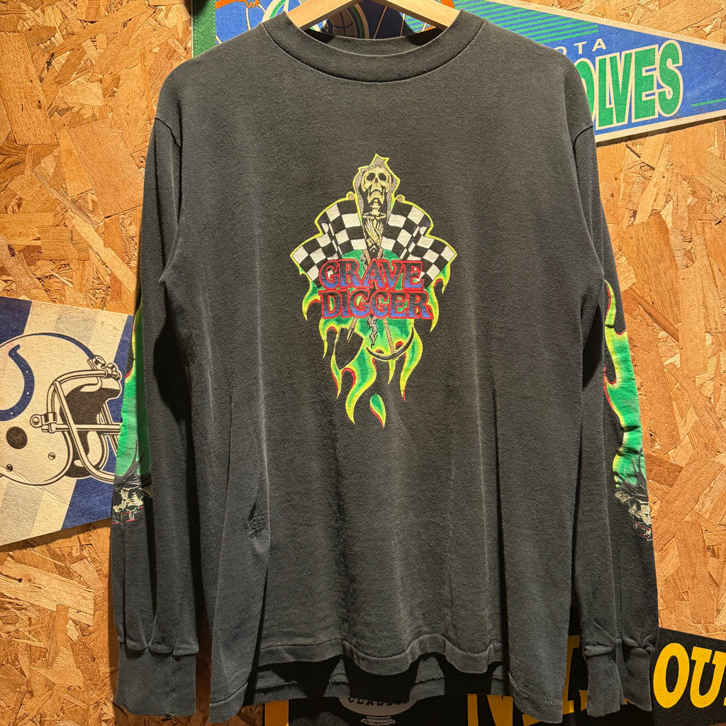 Vintage Dennis Anderson's Grave Digger Long Sleeve Shirt: M