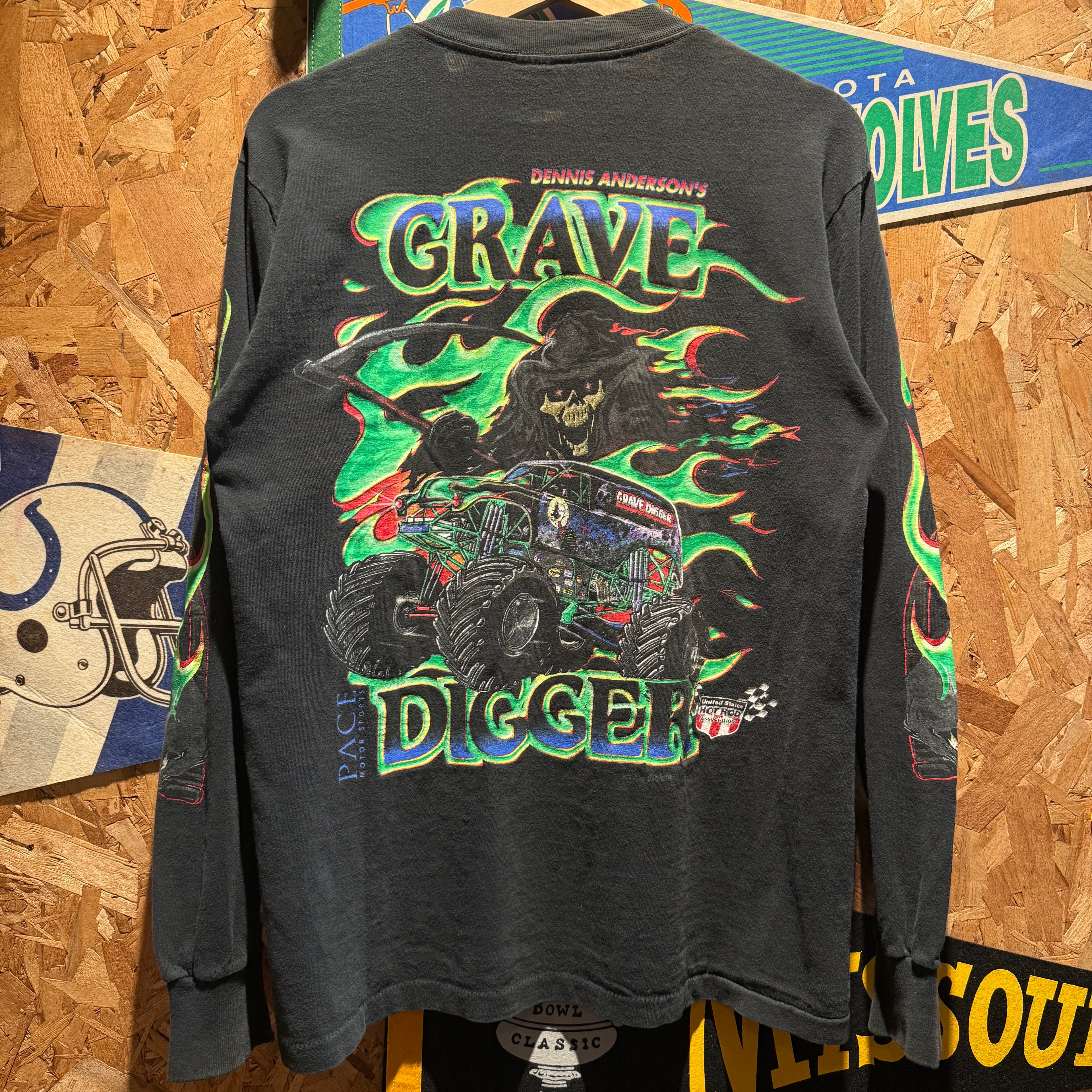 Vintage Dennis Anderson's Grave Digger Long Sleeve Shirt: M