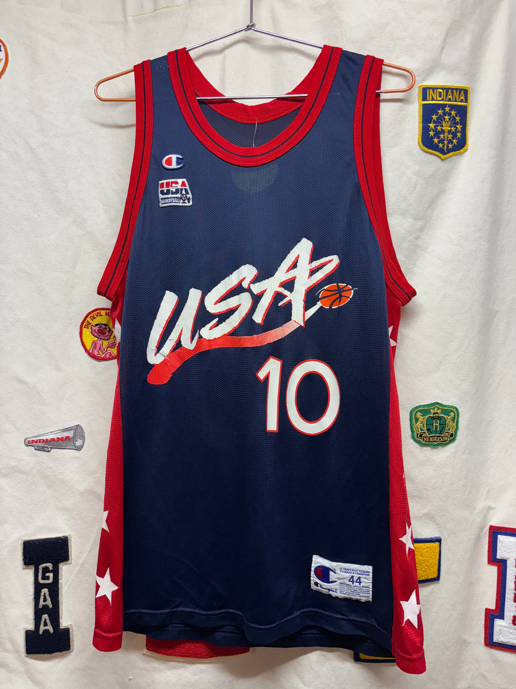 Vintage Reggie Miller USA Olympics 10 Champion Basketball Jersey: Large