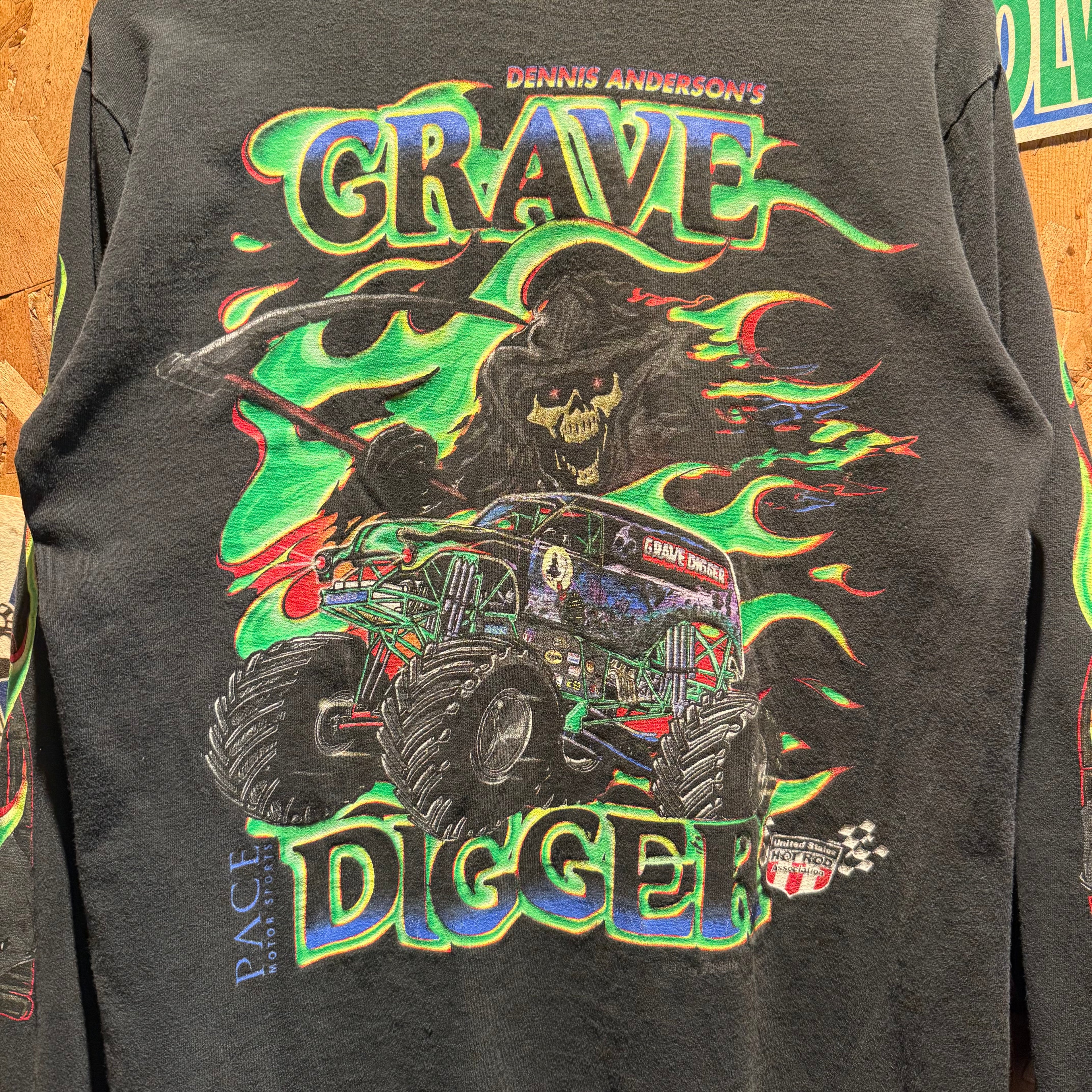Vintage Dennis Anderson's Grave Digger Long Sleeve Shirt: M
