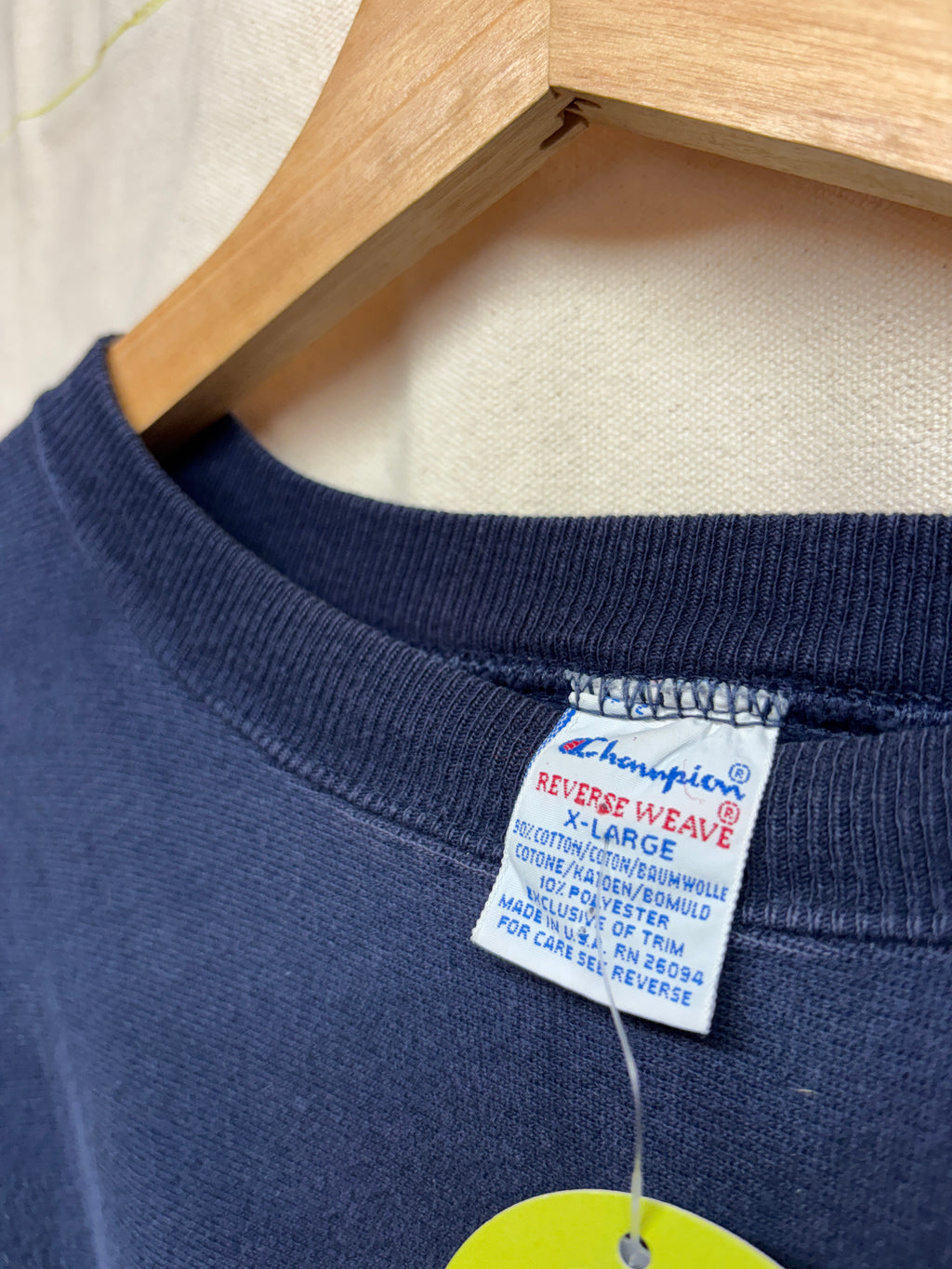 Vintage Ball State University Indiana BSU Cardinals 90's Champion reverse Weave Navy Sweatshirt: XL