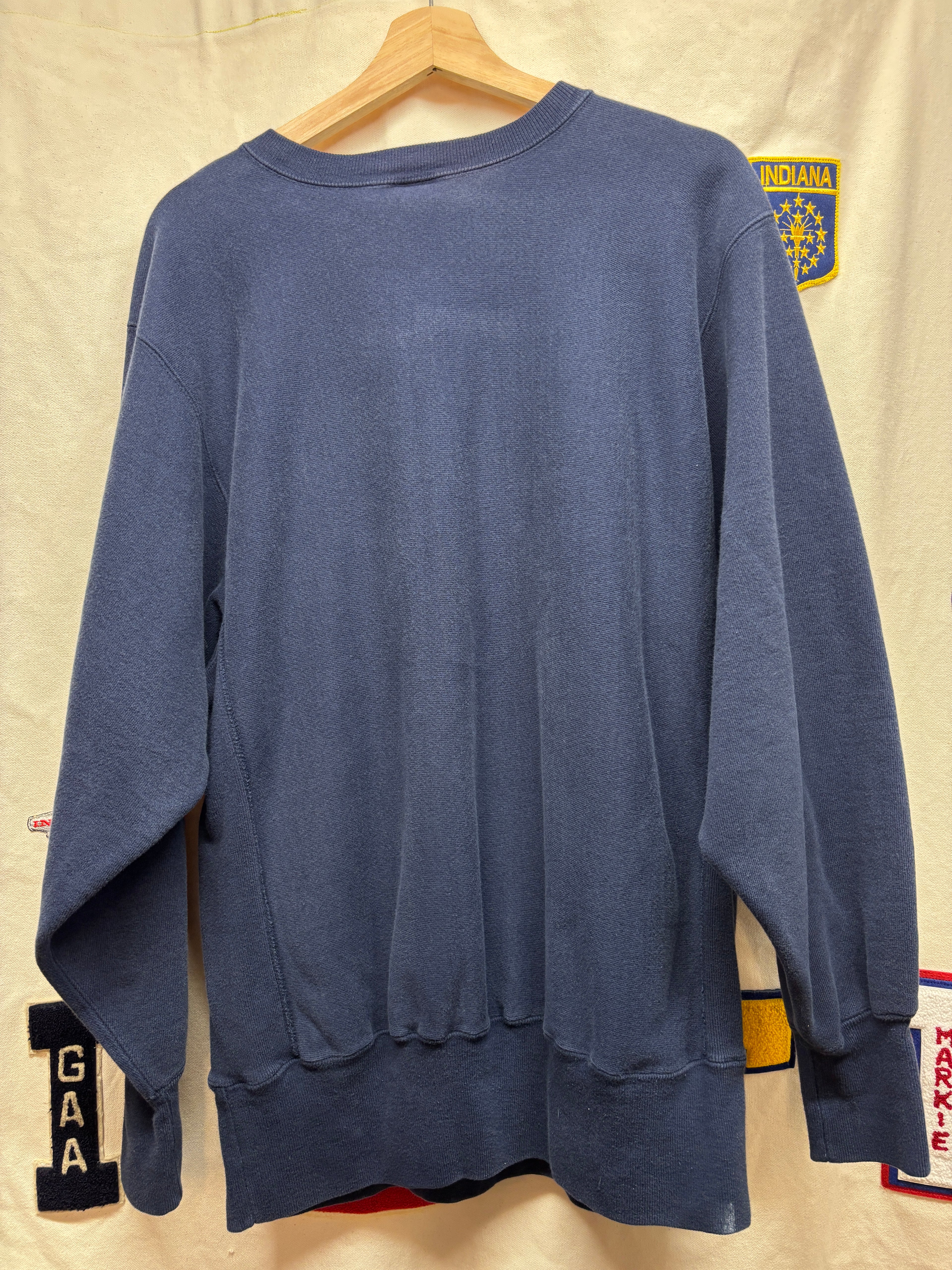 Vintage Ball State University Indiana BSU Cardinals 90's Champion reverse Weave Navy Sweatshirt: XL