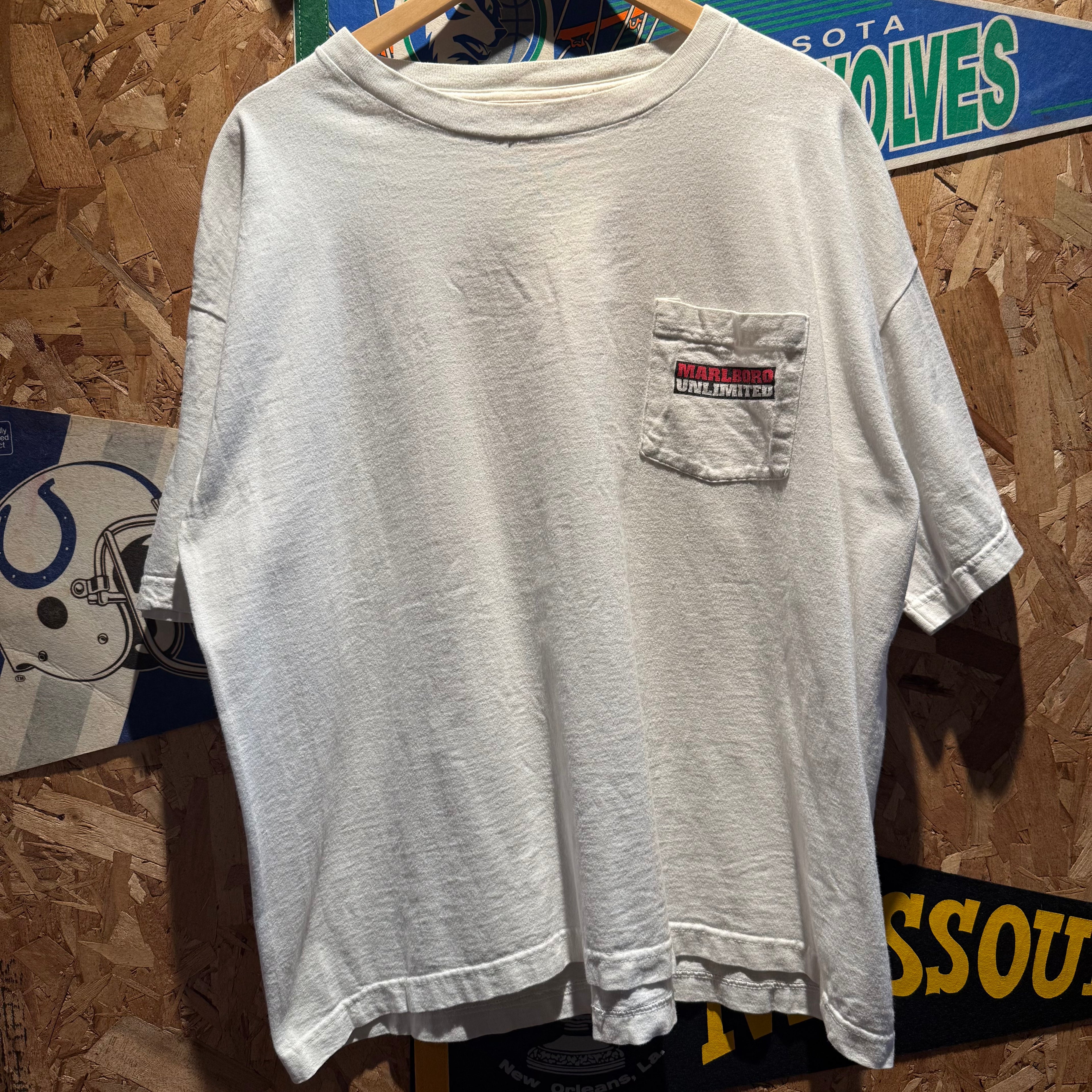 Vintage 1995 Marlboro Unlimited Map Graphic T-Shirt: XL