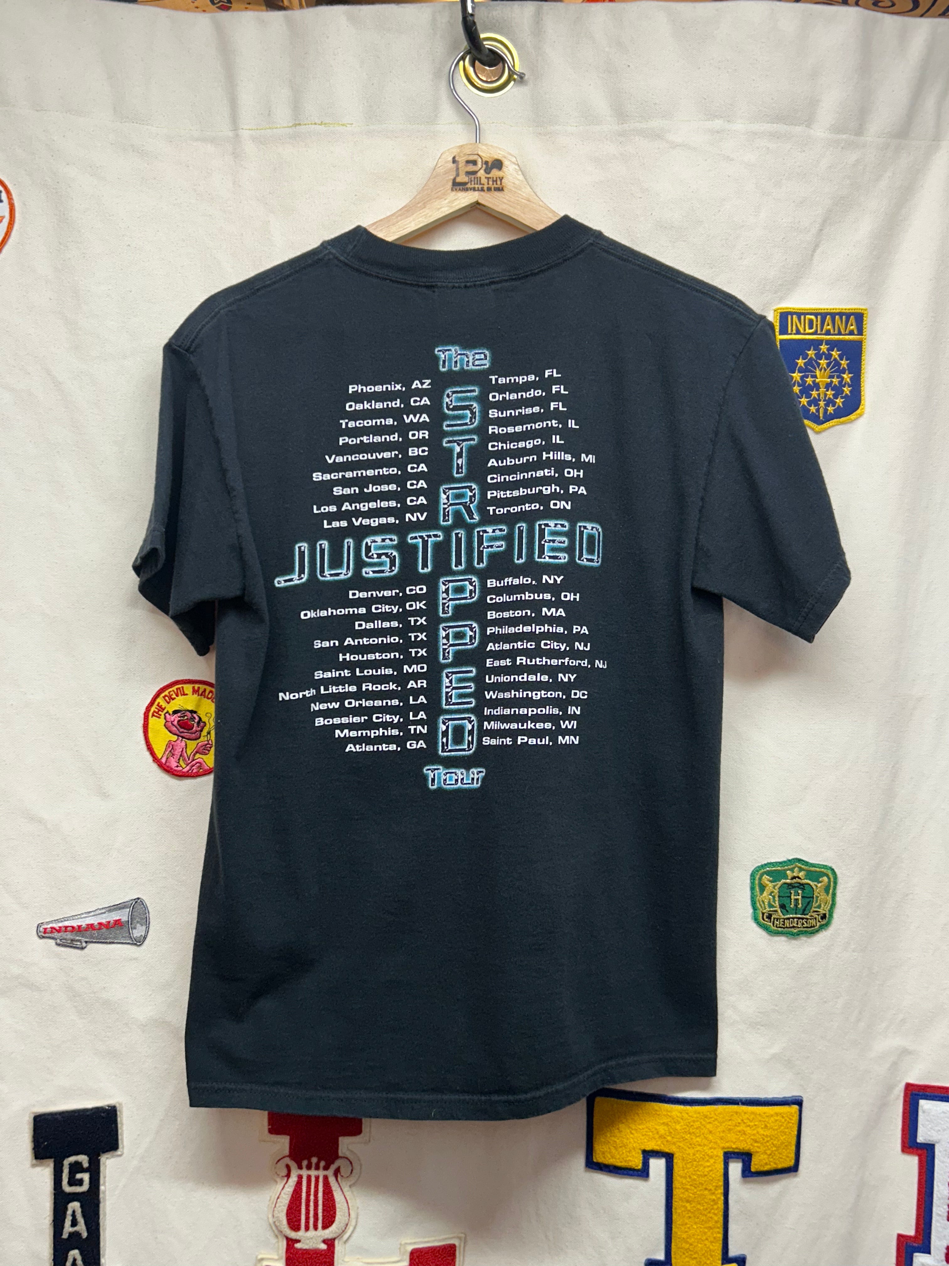 Vintage Justin Timberlake & Christina Aguilera "Justified & Stripped Tour" Black T-Shirt: Small