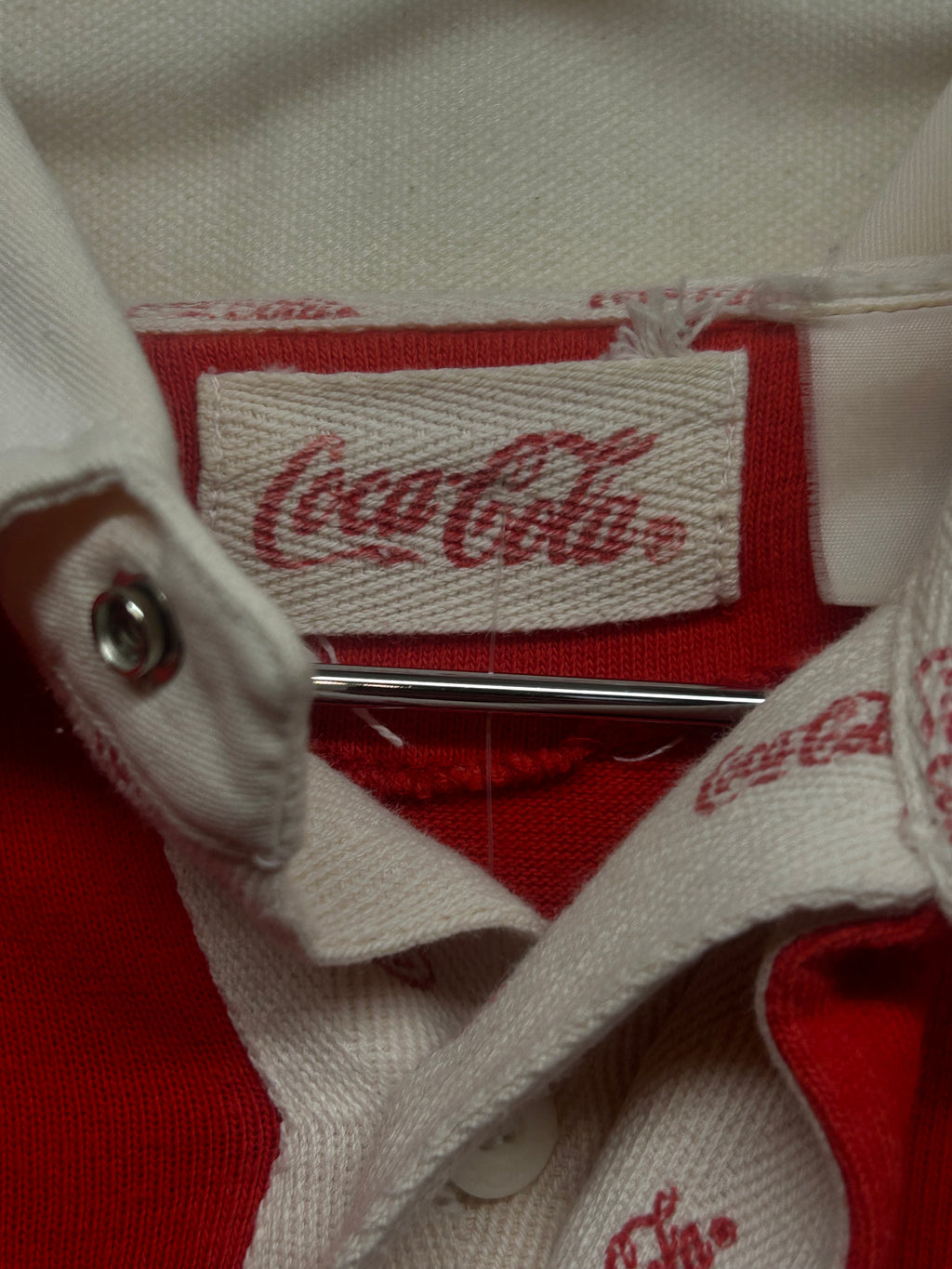 Vintage Coca Cola '80s Rugby Polo Shirt Red/White Shirt: M/L