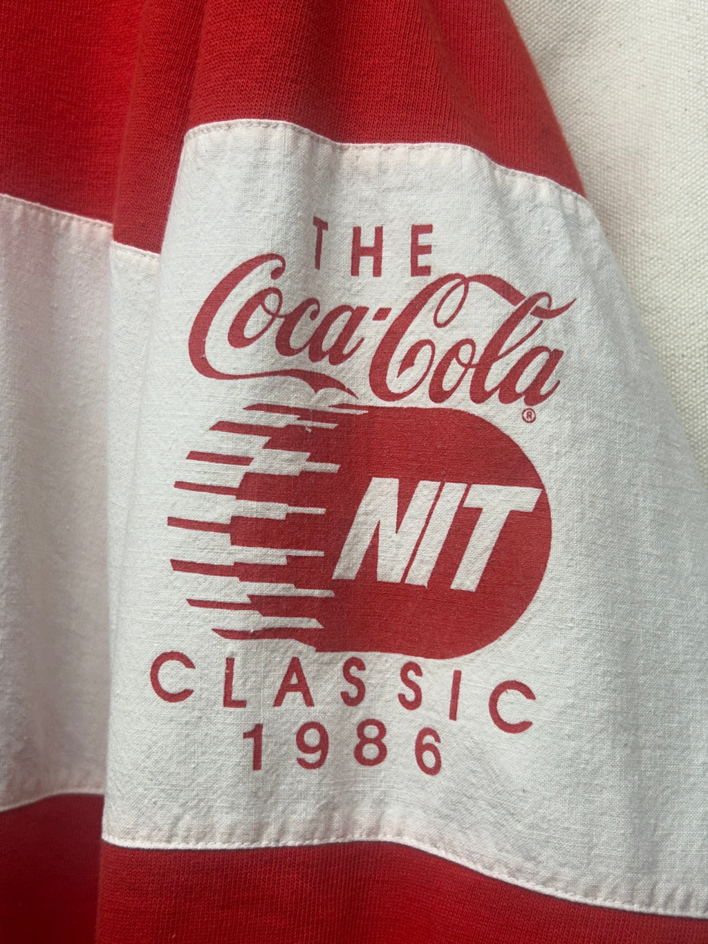 Vintage Coca Cola '80s Rugby Polo Shirt Red/White Shirt: M/L