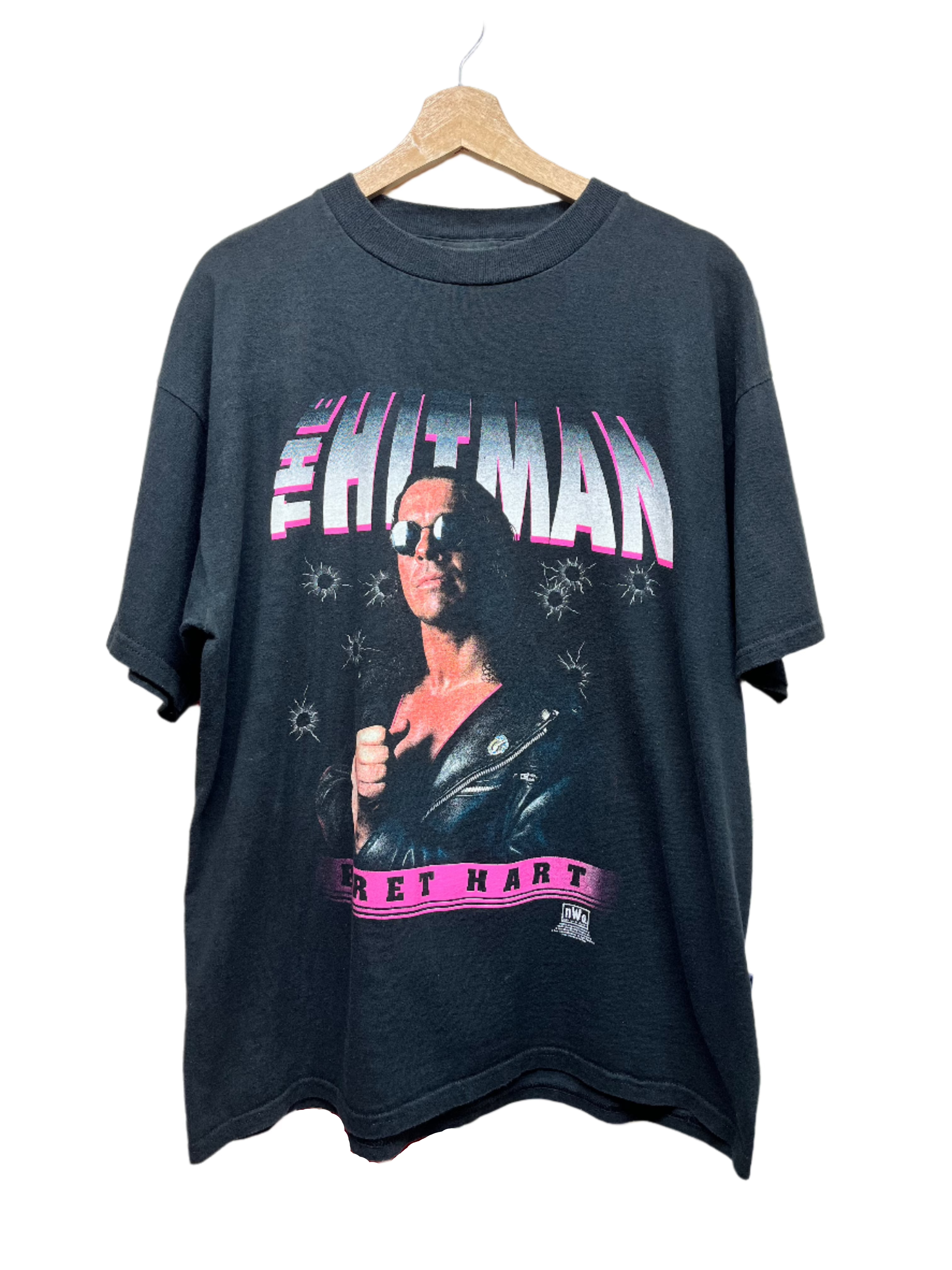 Vintage Bret Hart The Hitman NWO WF WCW 1998 Wrestling Tultex T-Shirt: XL
