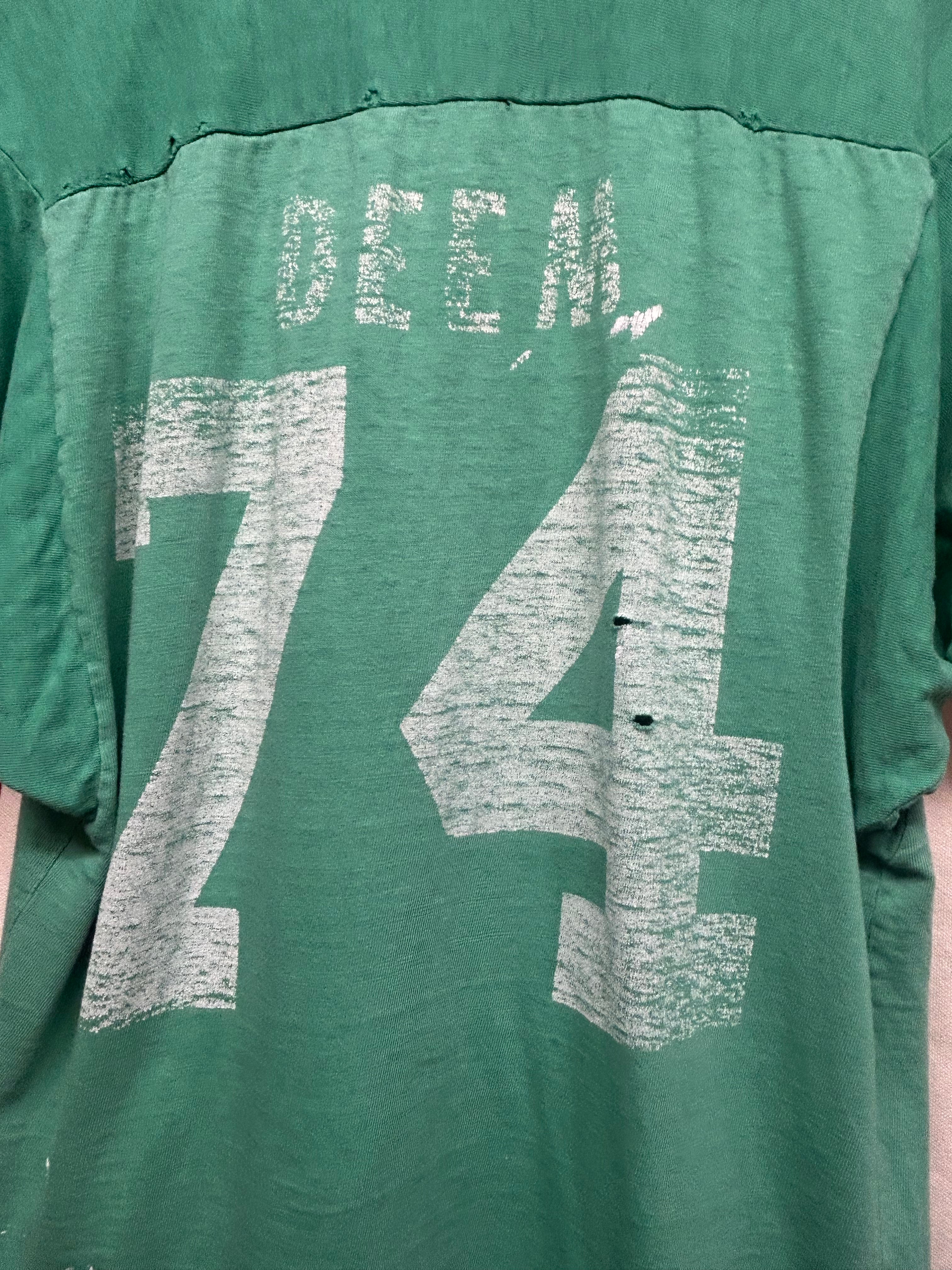 Vintage 1970s Vincennes Lincoln Rack Em Up! Alices Basketball T-Shirt: M