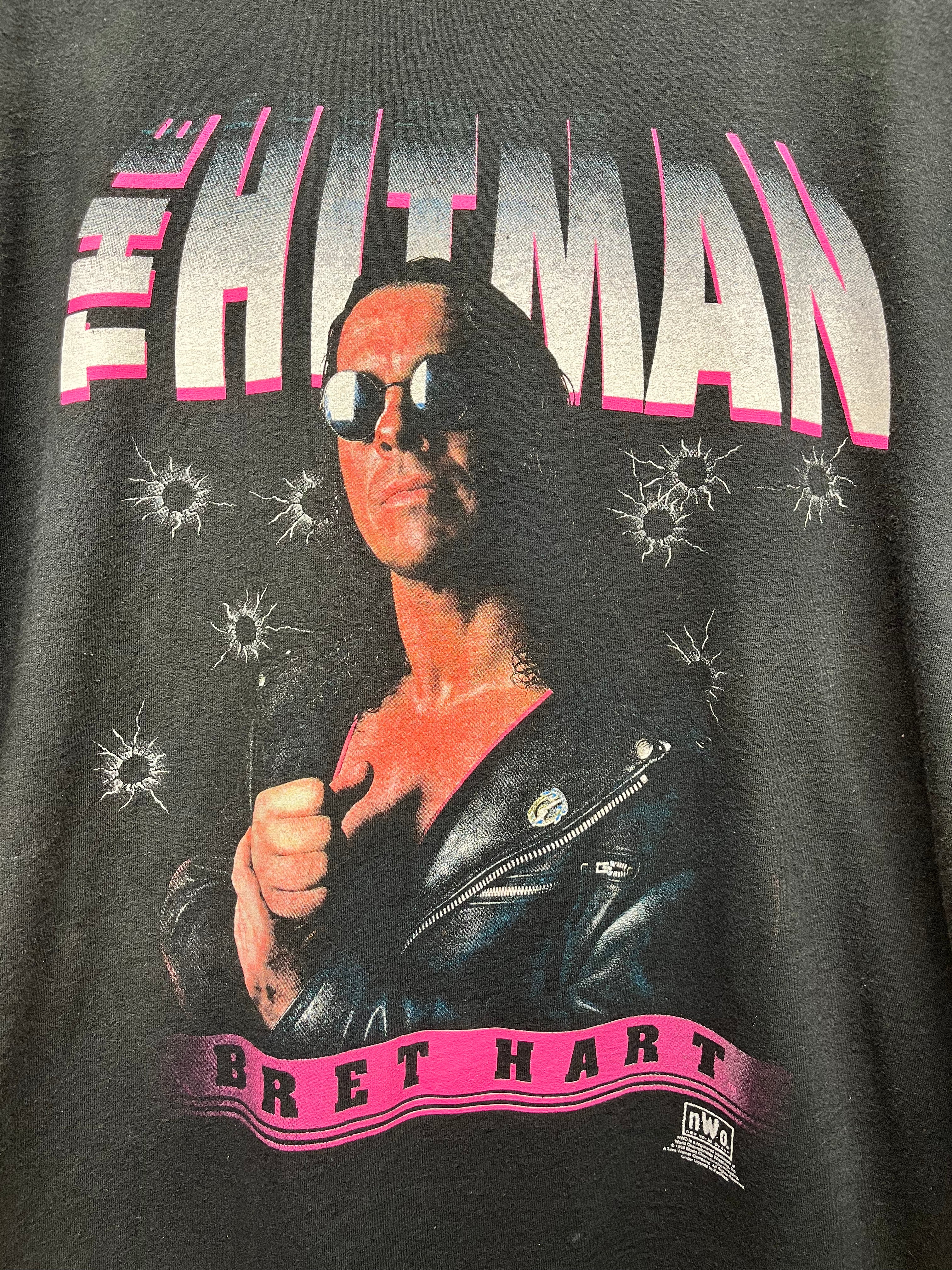 Vintage Bret Hart The Hitman NWO WF WCW 1998 Wrestling Tultex T-Shirt: XL