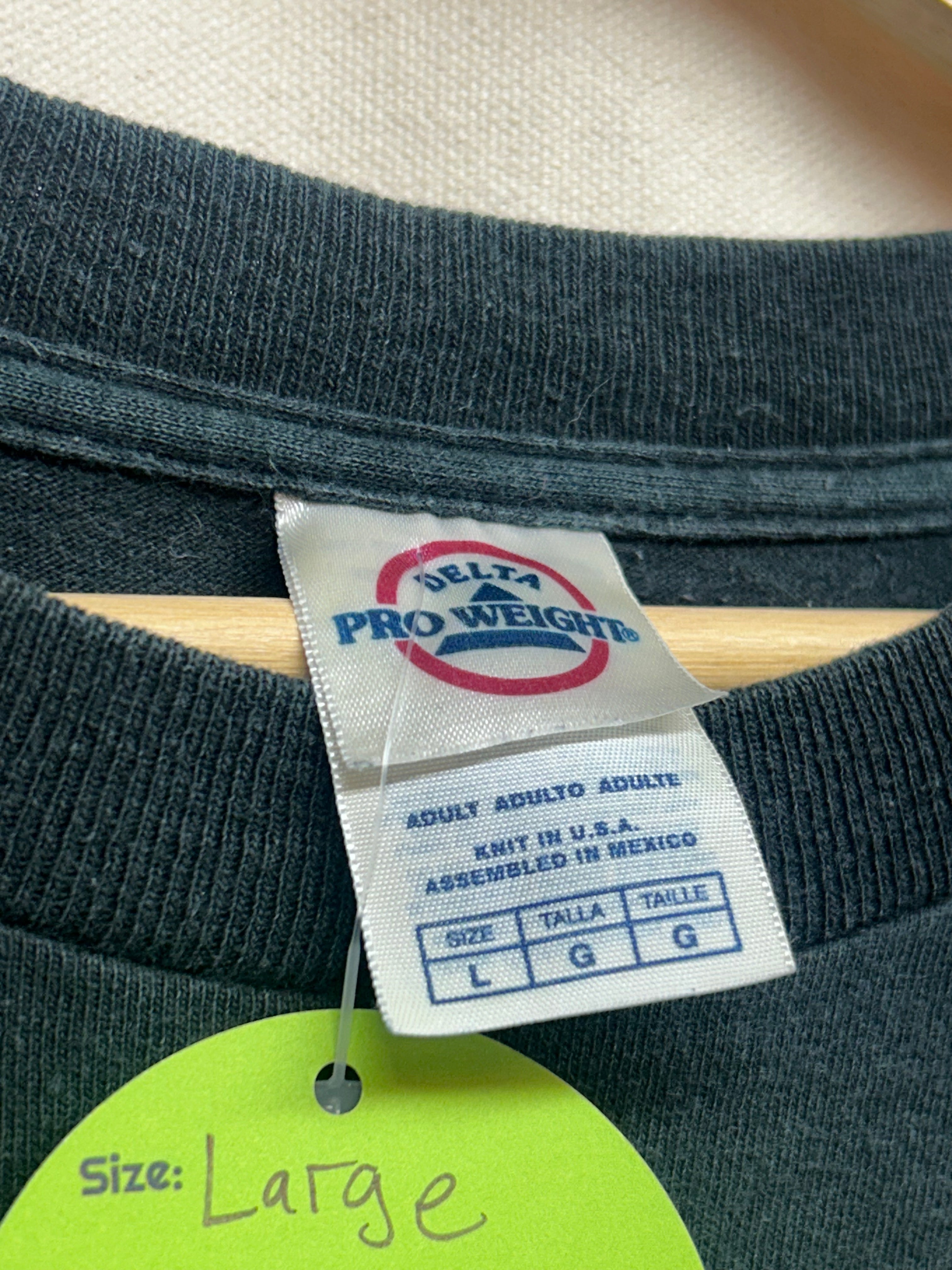 Vintage Popeye Y2K Hustler Poker Black T-Shirt: L