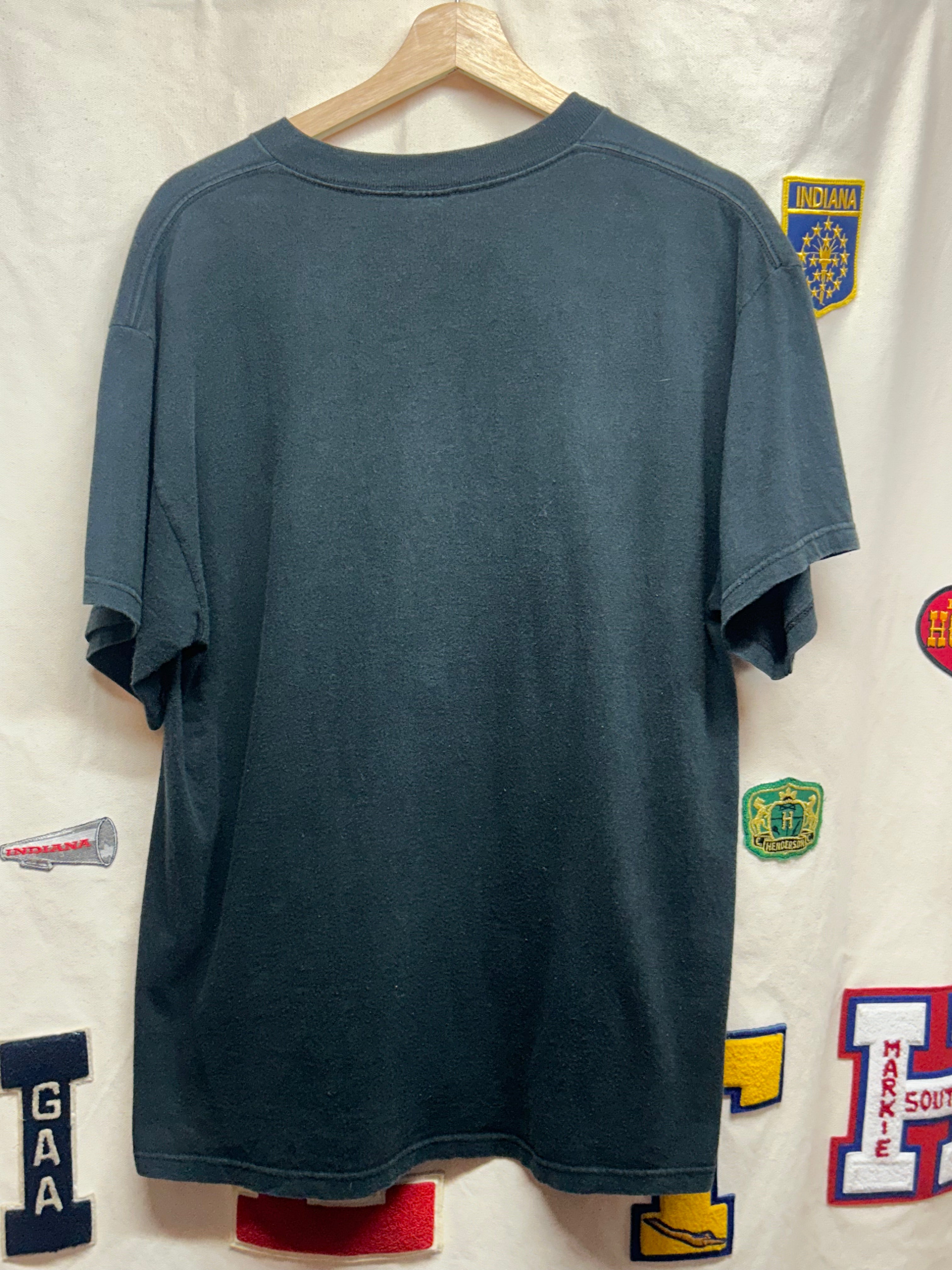 Vintage Popeye Y2K Hustler Poker Black T-Shirt: L