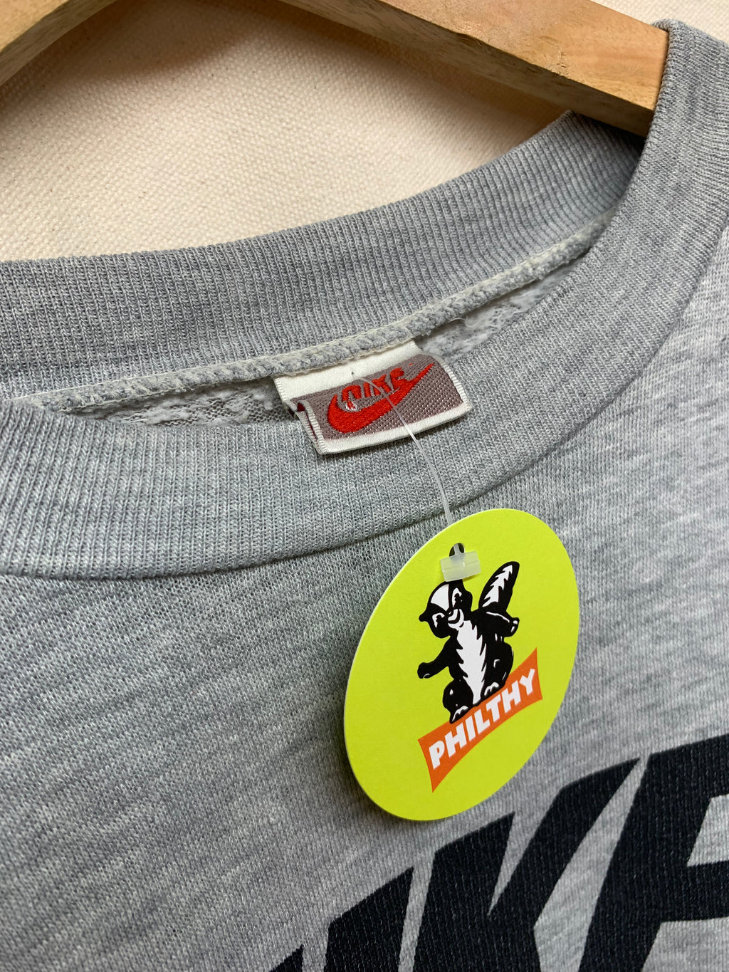 Vintage Nike Silver tag Spell Out Grey Crewneck Sweatshirt XXL