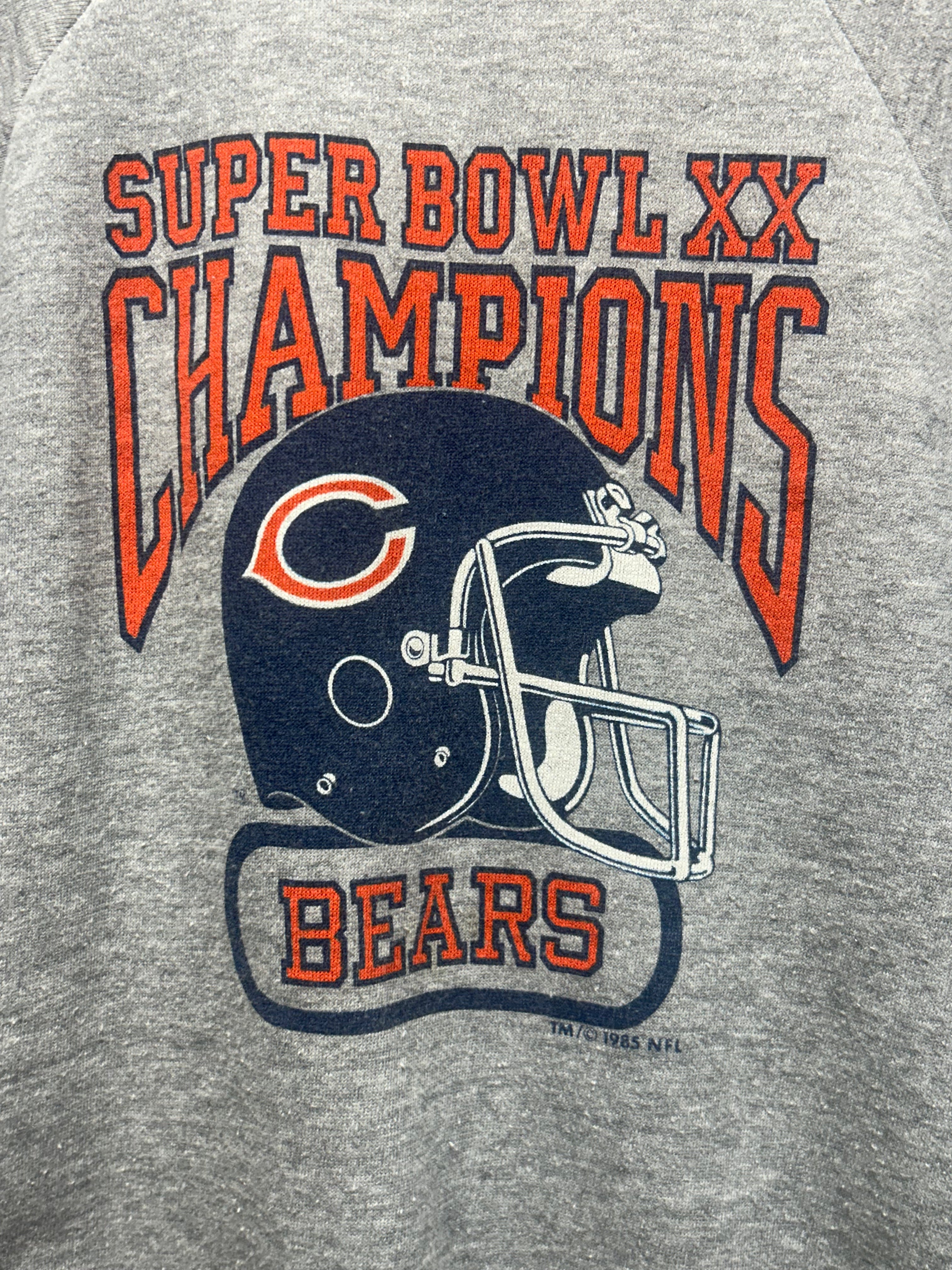 Vintage 1985 Chicago Bears Super Bowl XX Champions Grey Crewneck: Small