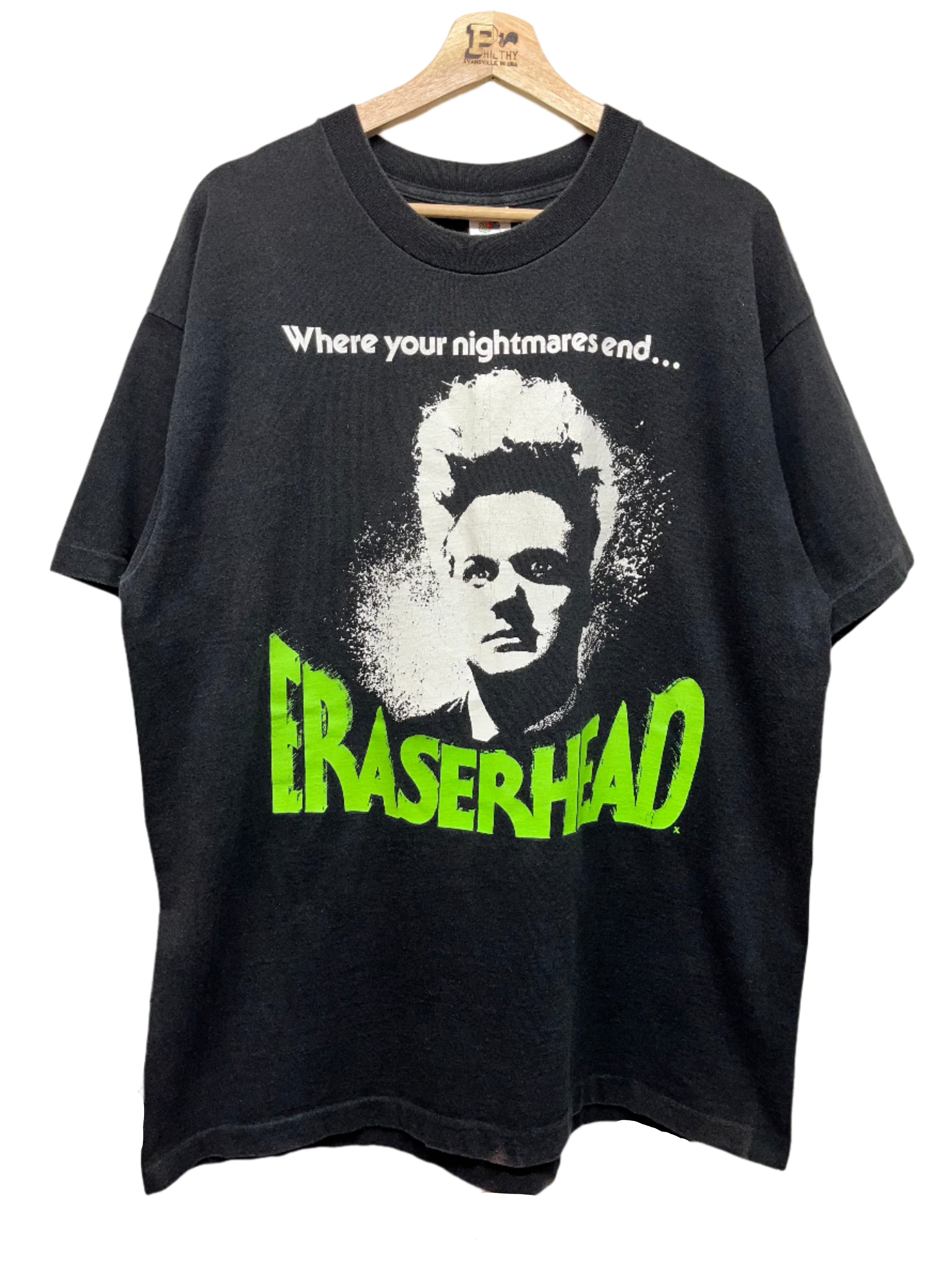 Vintage Eraserhead Horror Movie David Lynch Promo Black 90s T-Shirt: XL