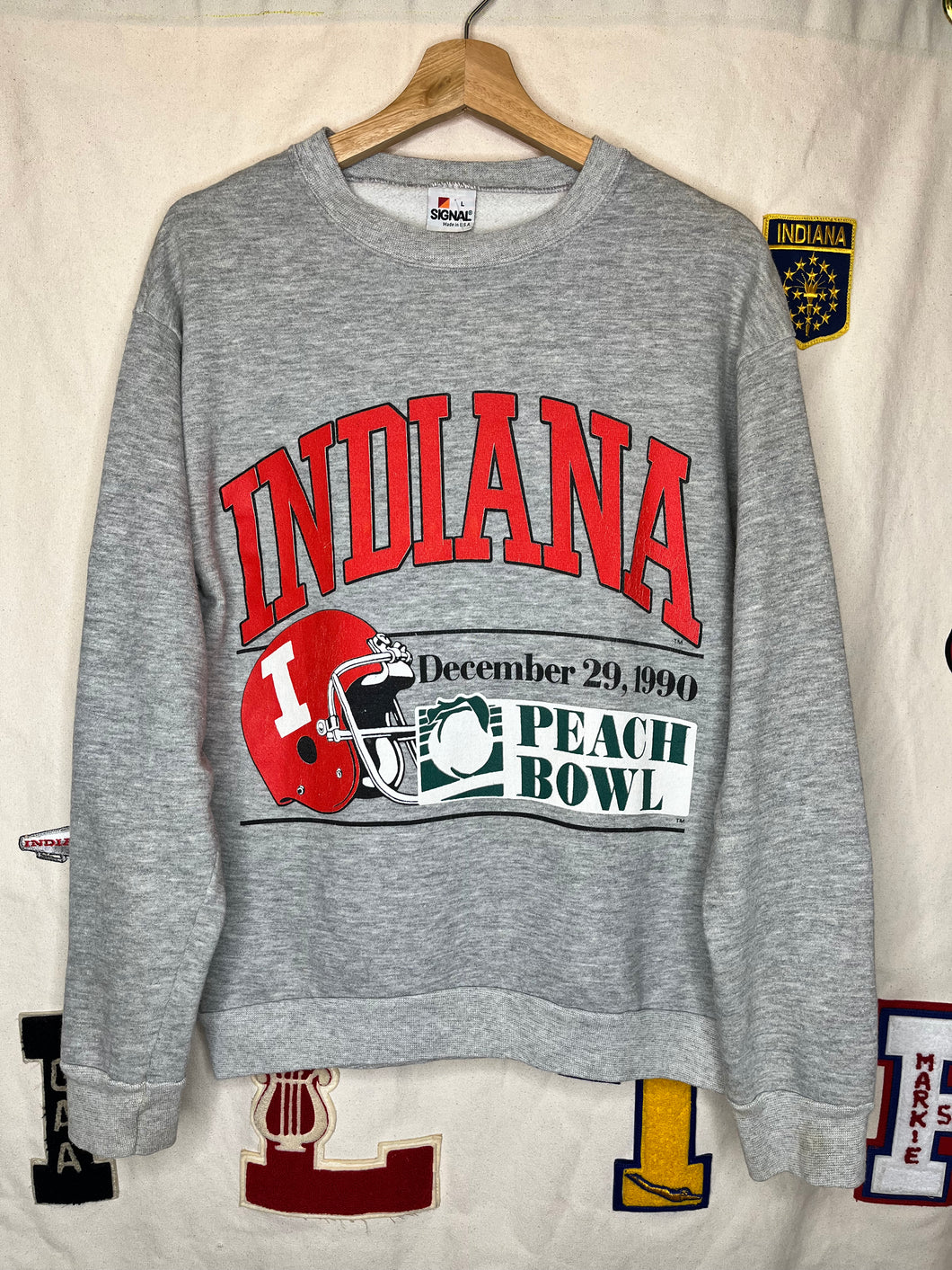Vintage Indiana University Peach Bowl Football 1990 Crewneck Sweatshirt: Medium