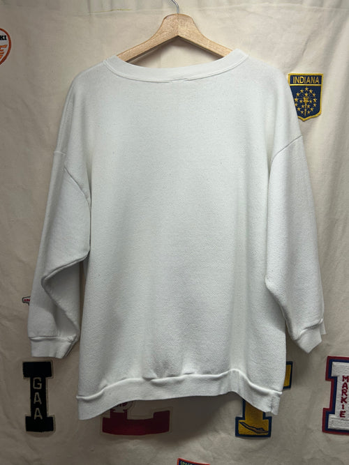 Vintage 101 Dalmatians White 3/4 Sleeve Crewneck: XL