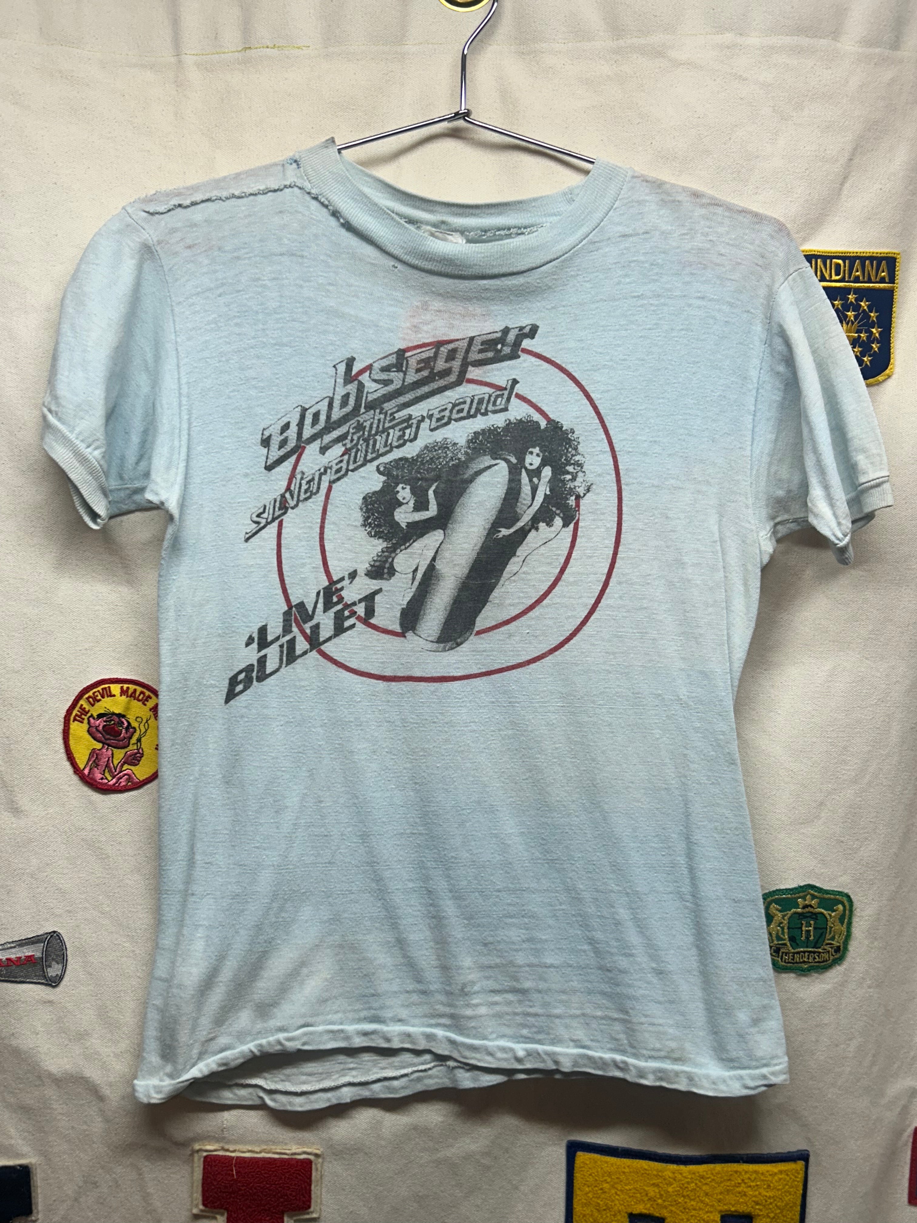 Vintage 70s Bob Seger & The Silver Bullet Band "Live Bullet" Band Tour T-Shirt: Small