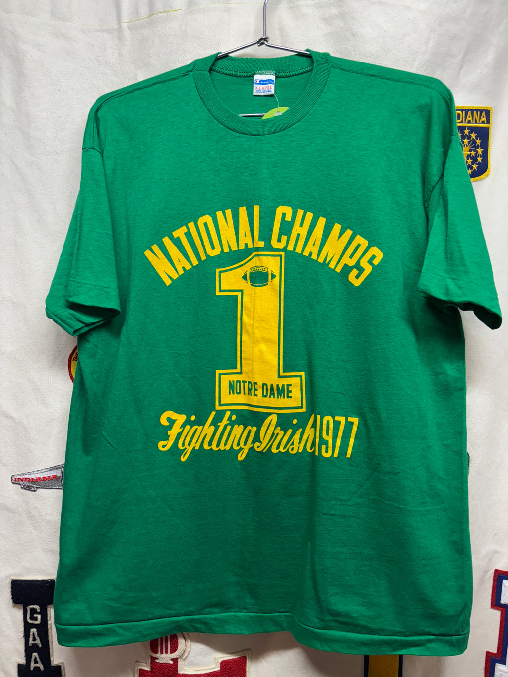 Vtg Notre Dame Fighting Irish National Champs T-Shirt: XL