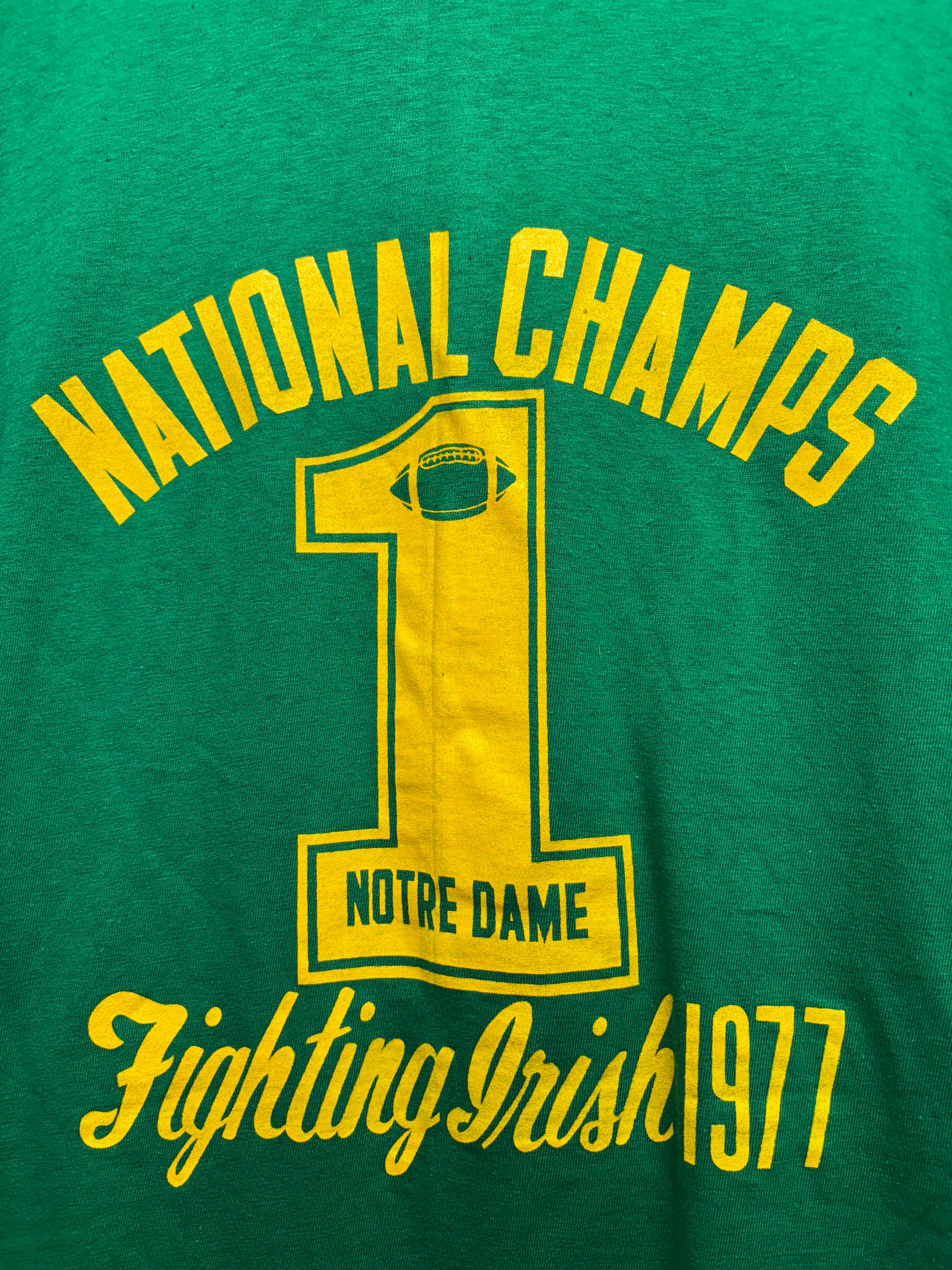 Vtg Notre Dame Fighting Irish National Champs T-Shirt: XL