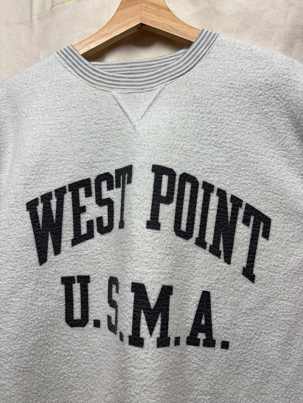 Vtg West Point Marine Academy Reverse Fleece Crewneck: L