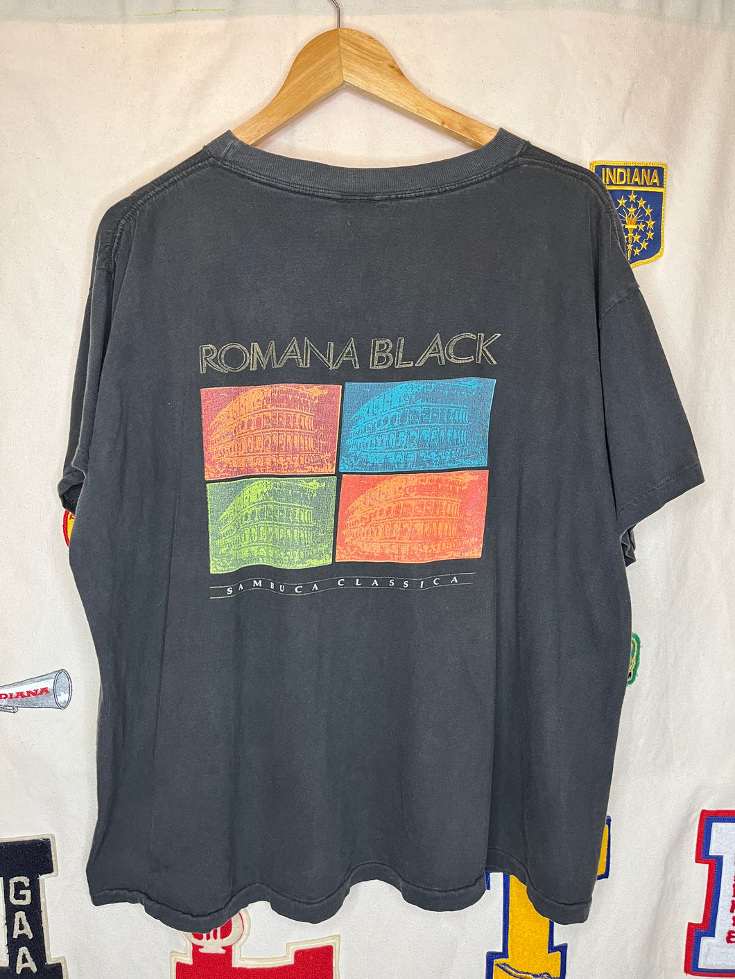 Vintage Romana Black Sambuca Classica Liquor Alcohol T-Shirt: Large