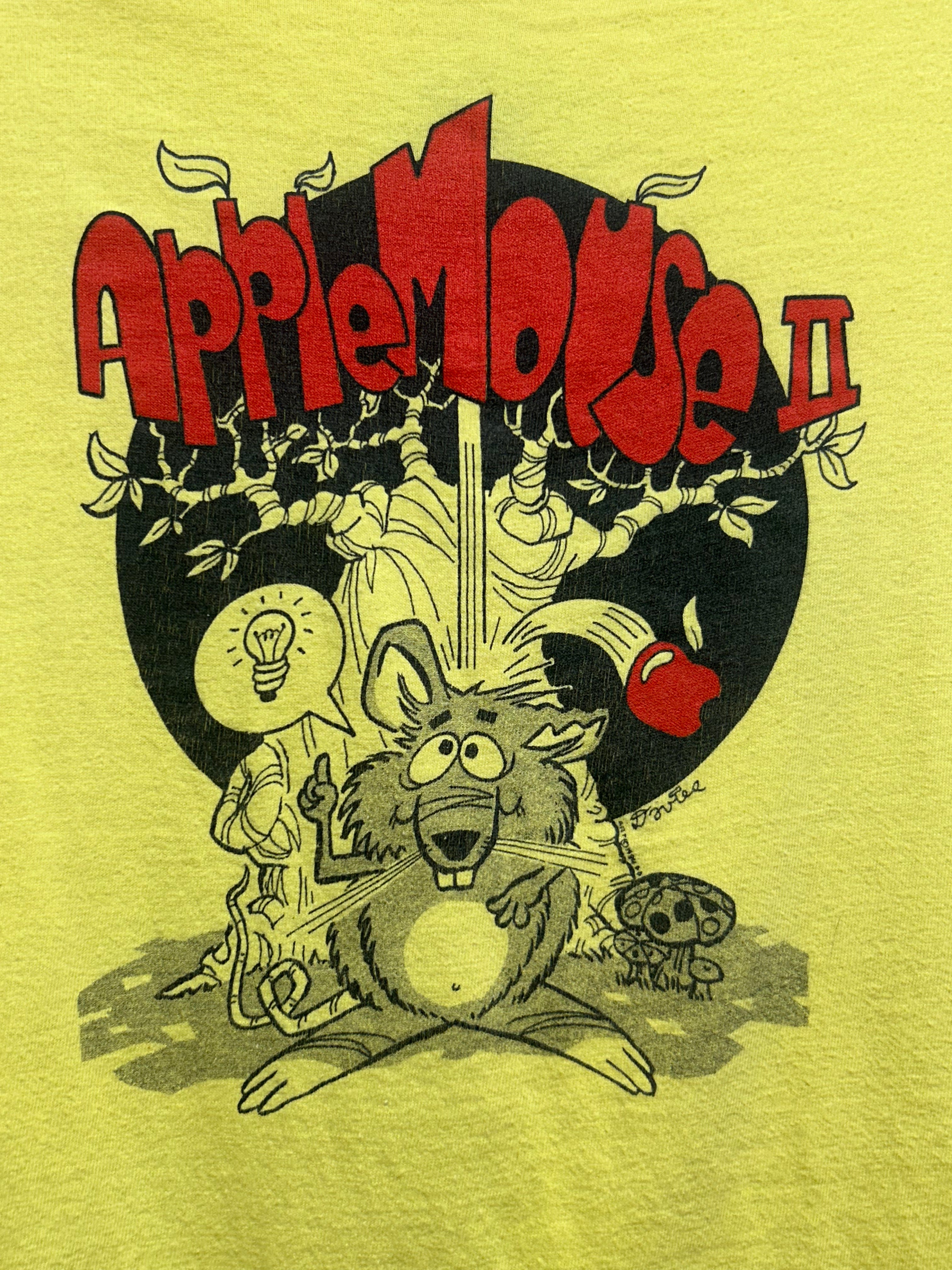 Vintage 80s Apple Mouse II Yellow T-Shirt: L