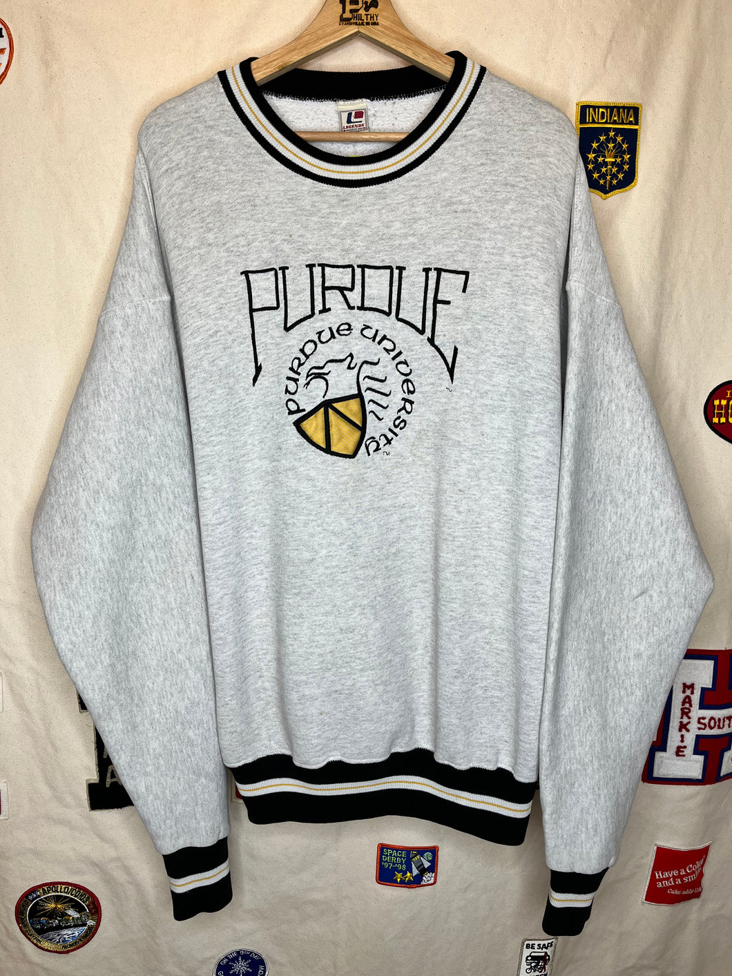 Vintage Purdue University Legends Grey Embroidered Crewneck Sweatshirt: XL