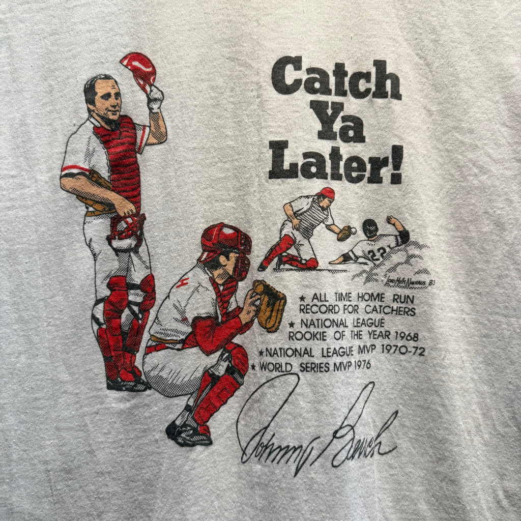 Vintage 1983 MLB Johnny Bench Cincinnati Reds Baseball T-Shirt: M