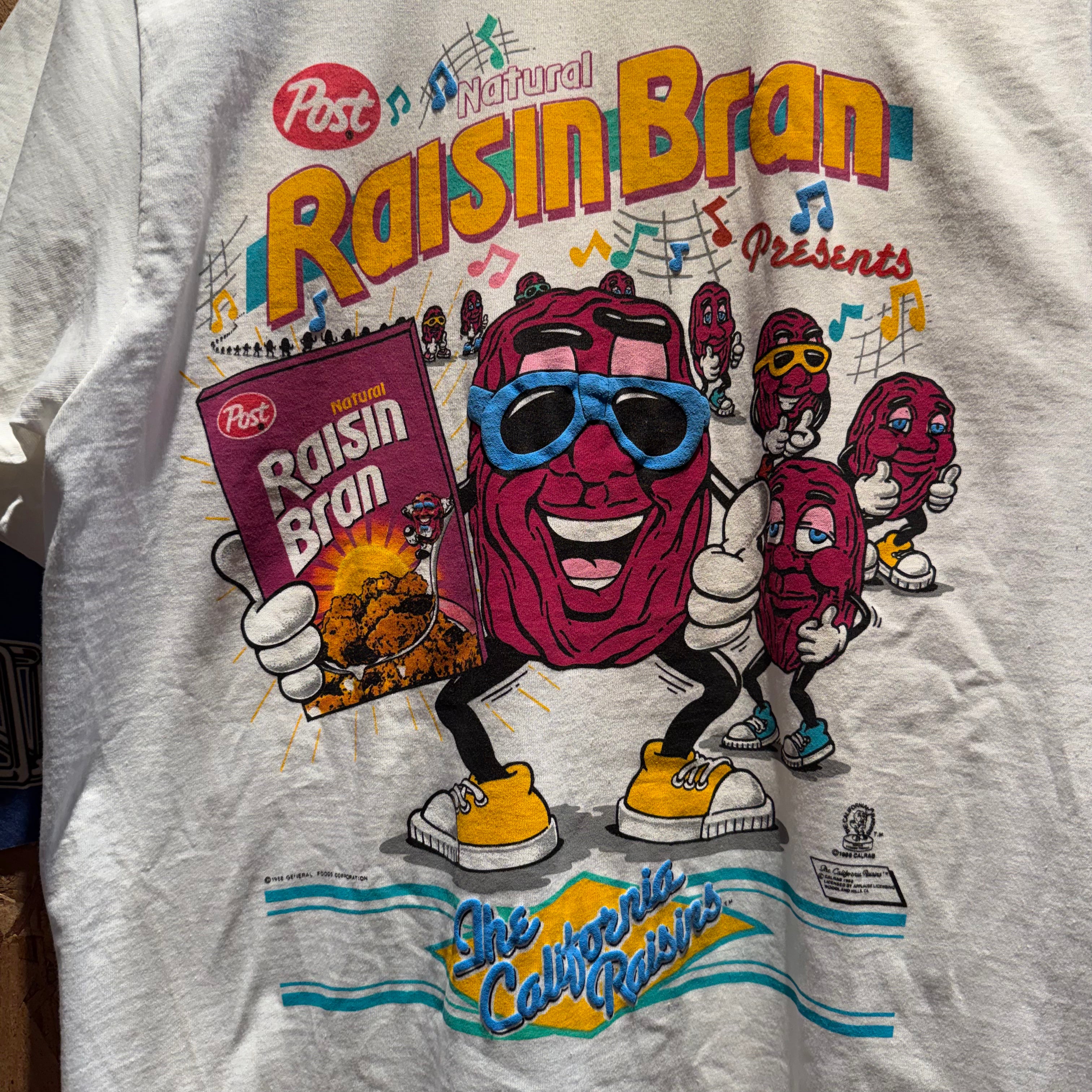 Vintage 1988 Raisin Bran Cereal Graphic T-Shirt: L