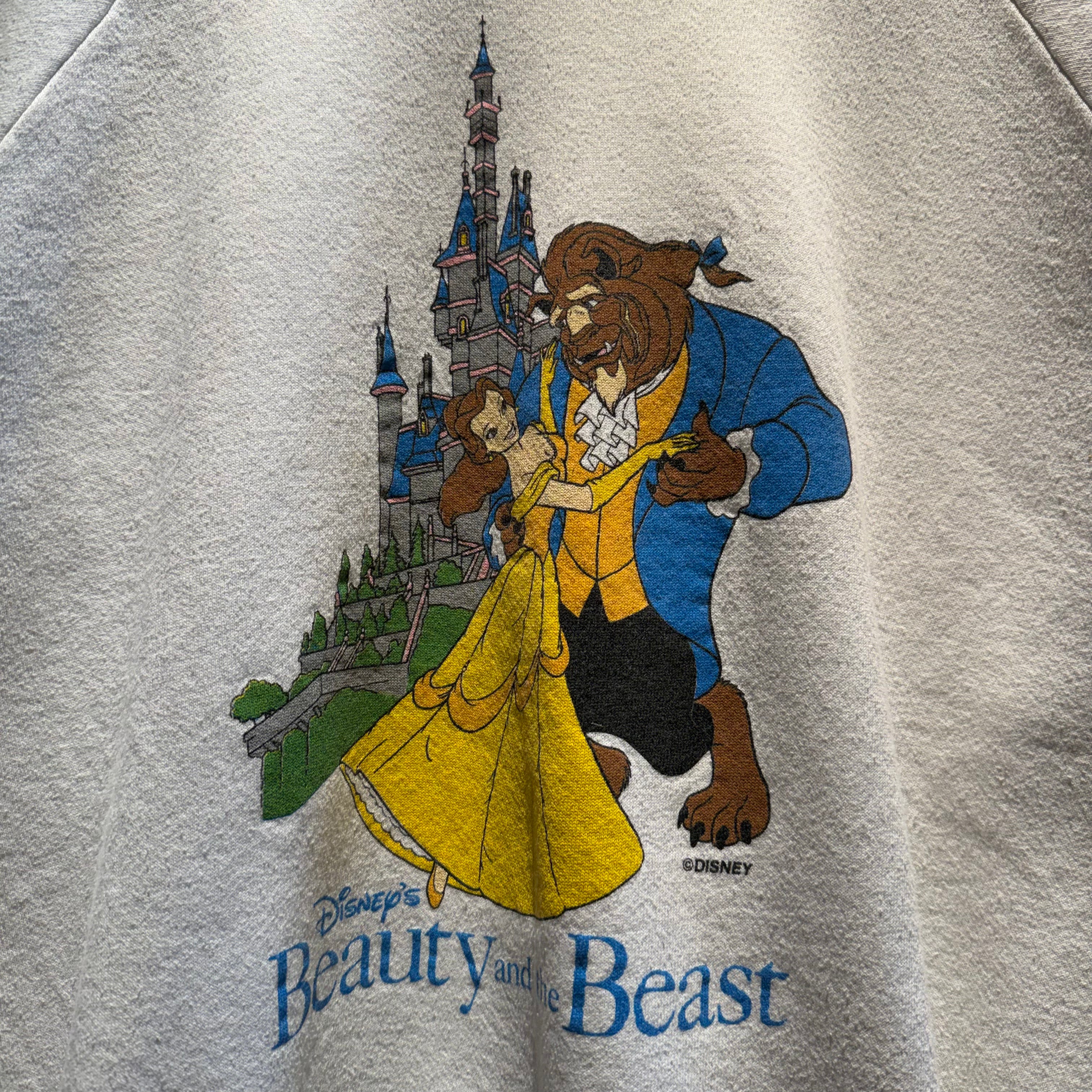 Vintage Disney Beauty and The Beast Crewneck Sweatshirt: XL