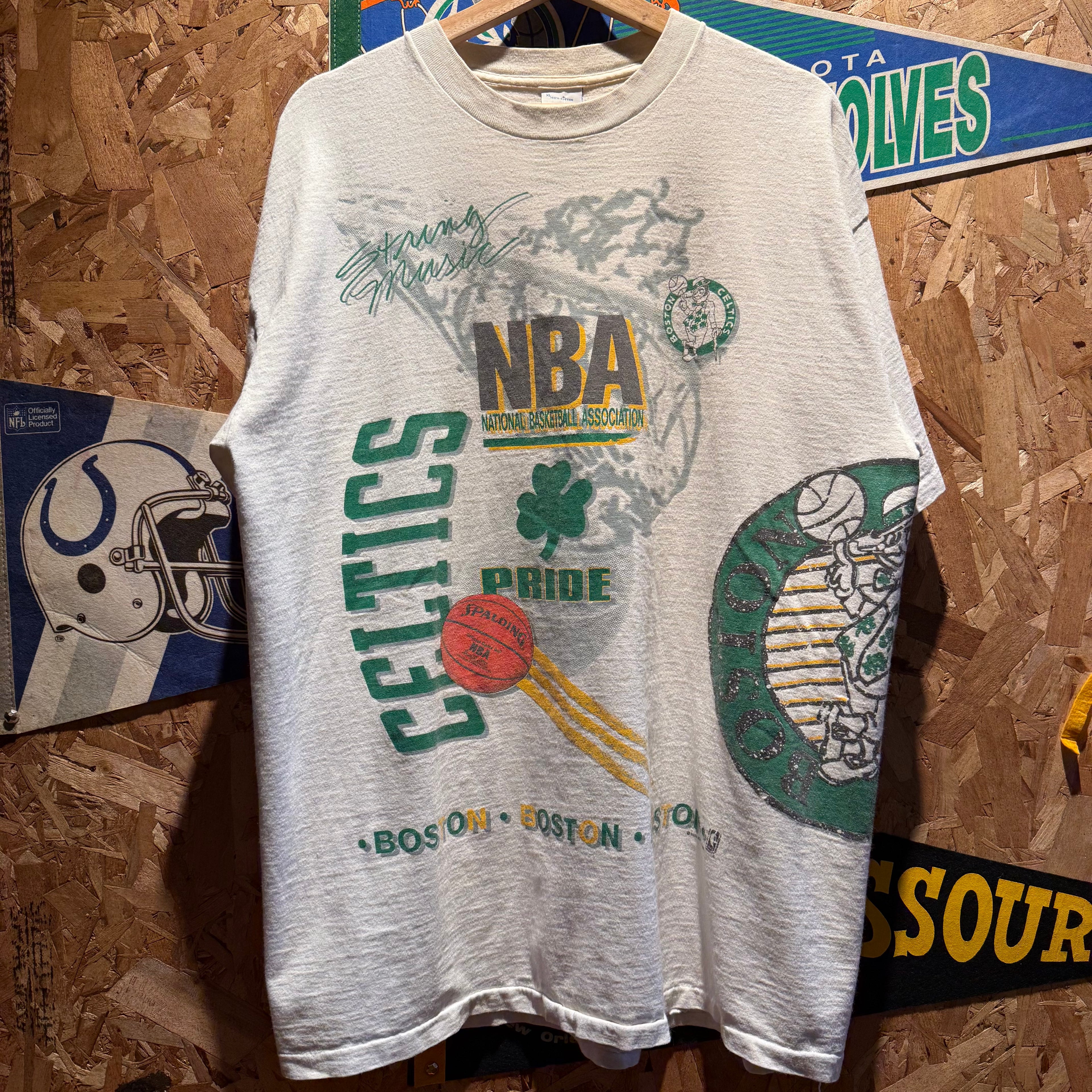 Vintage Aerial Assault NBA Boston Celtics All Over Graphic T-Shirt: XL