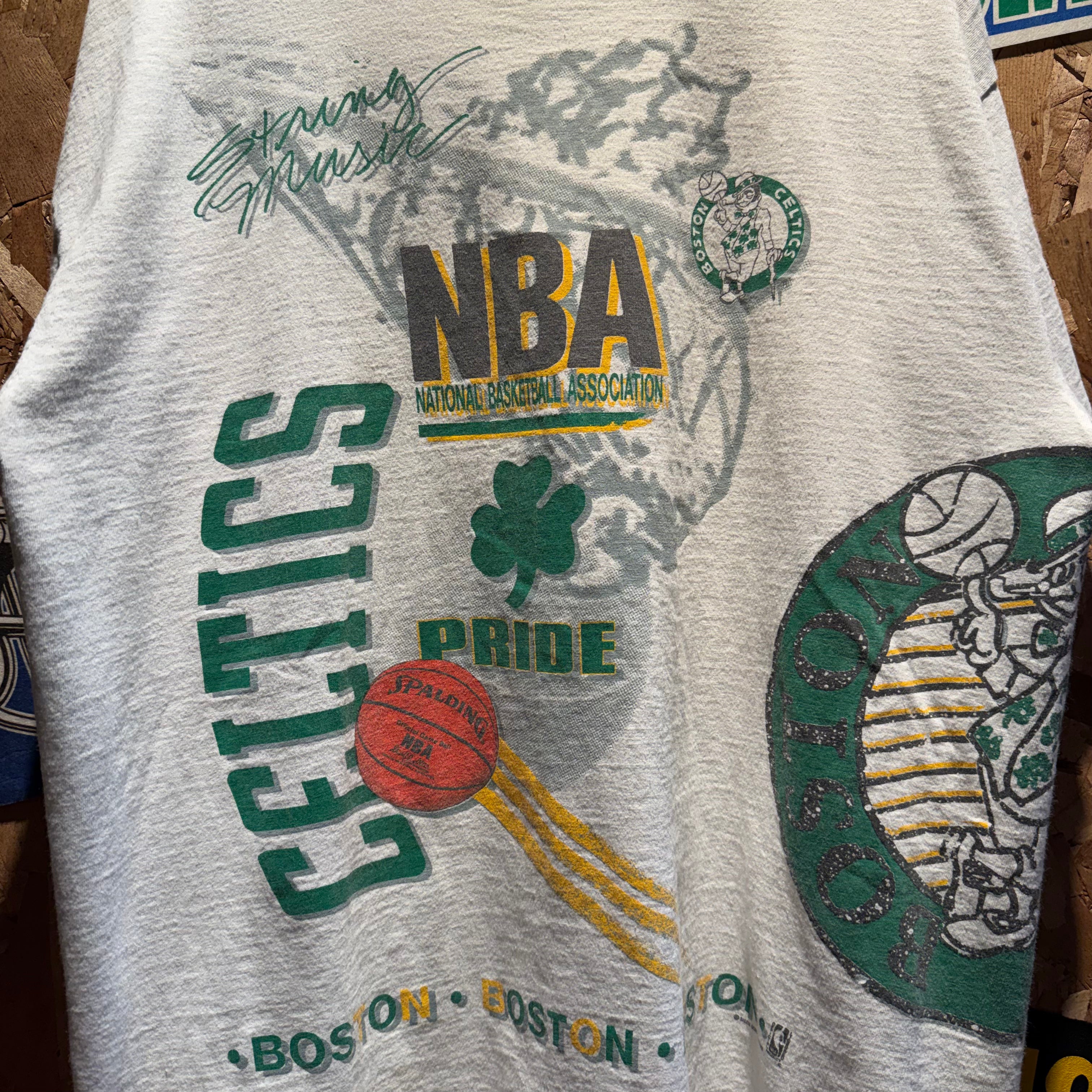 Vintage Aerial Assault NBA Boston Celtics All Over Graphic T-Shirt: XL