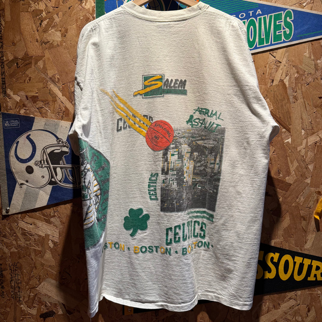 Vintage Aerial Assault NBA Boston Celtics All Over Graphic T-Shirt: XL