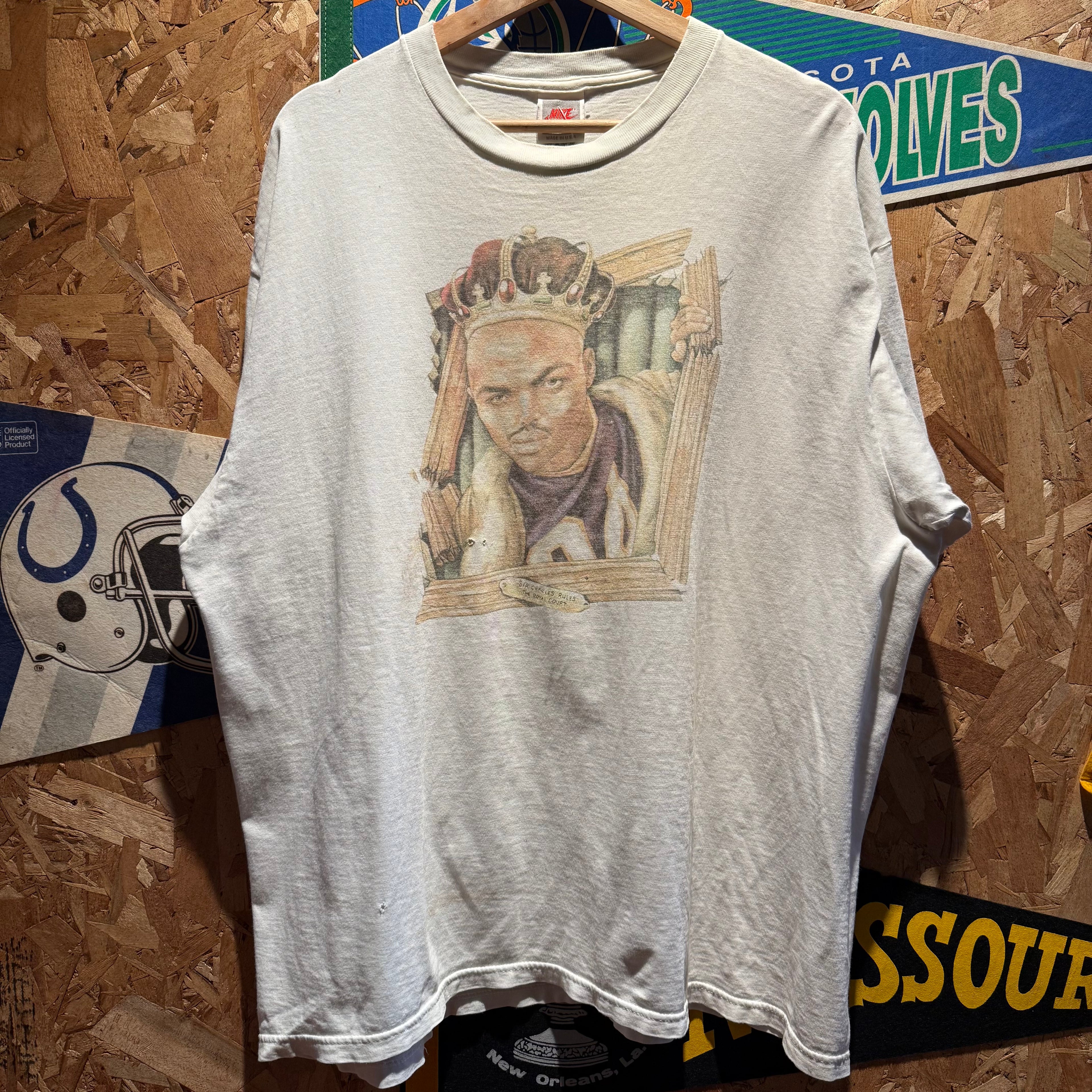 Vintage NBA Sir Charles Barkley Gray Tag Nike T-Shirt: XL