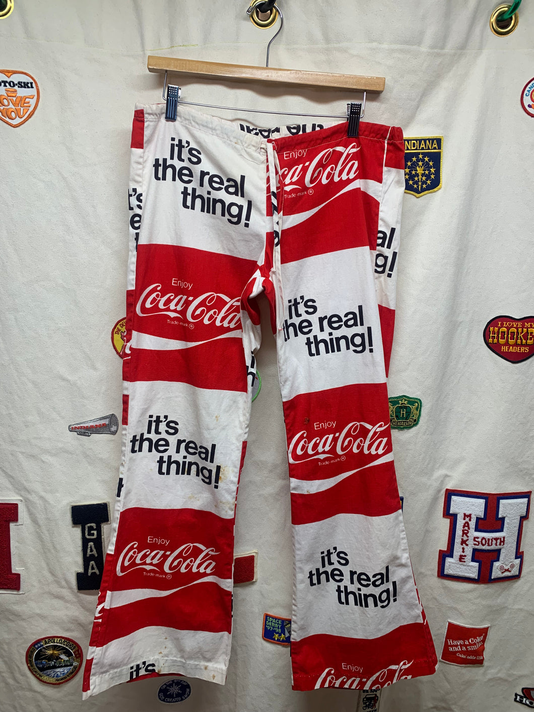 Vintage 80s Coca Cola Bell Bottom Flare Pants Advertisement